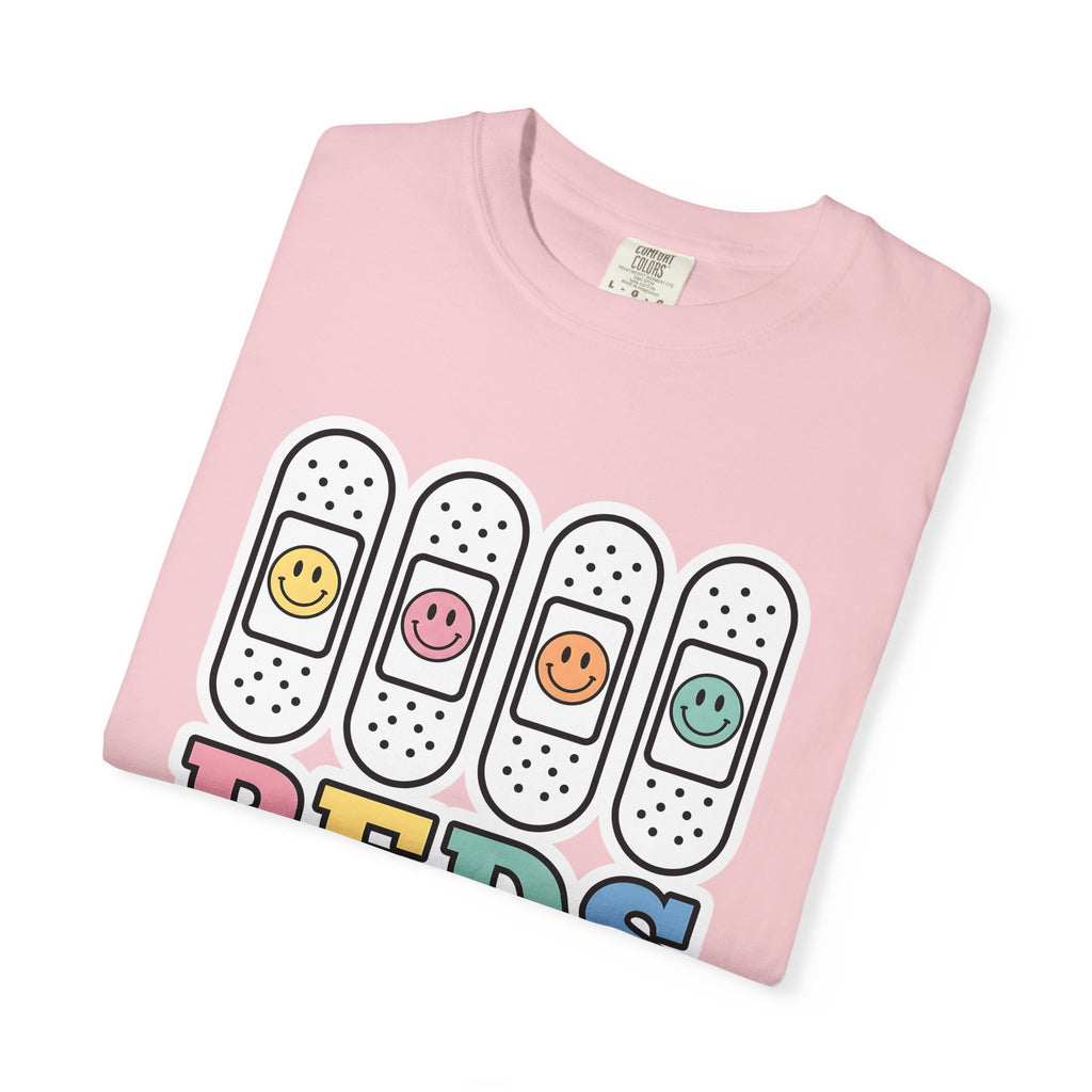 Bandage Happy Faces Shirt Nurses Children Gift Women Cartoon Tee Bandages T-Shirt Nurse Enthusiast Comic Tshirt Kids Graphic Sketch Light