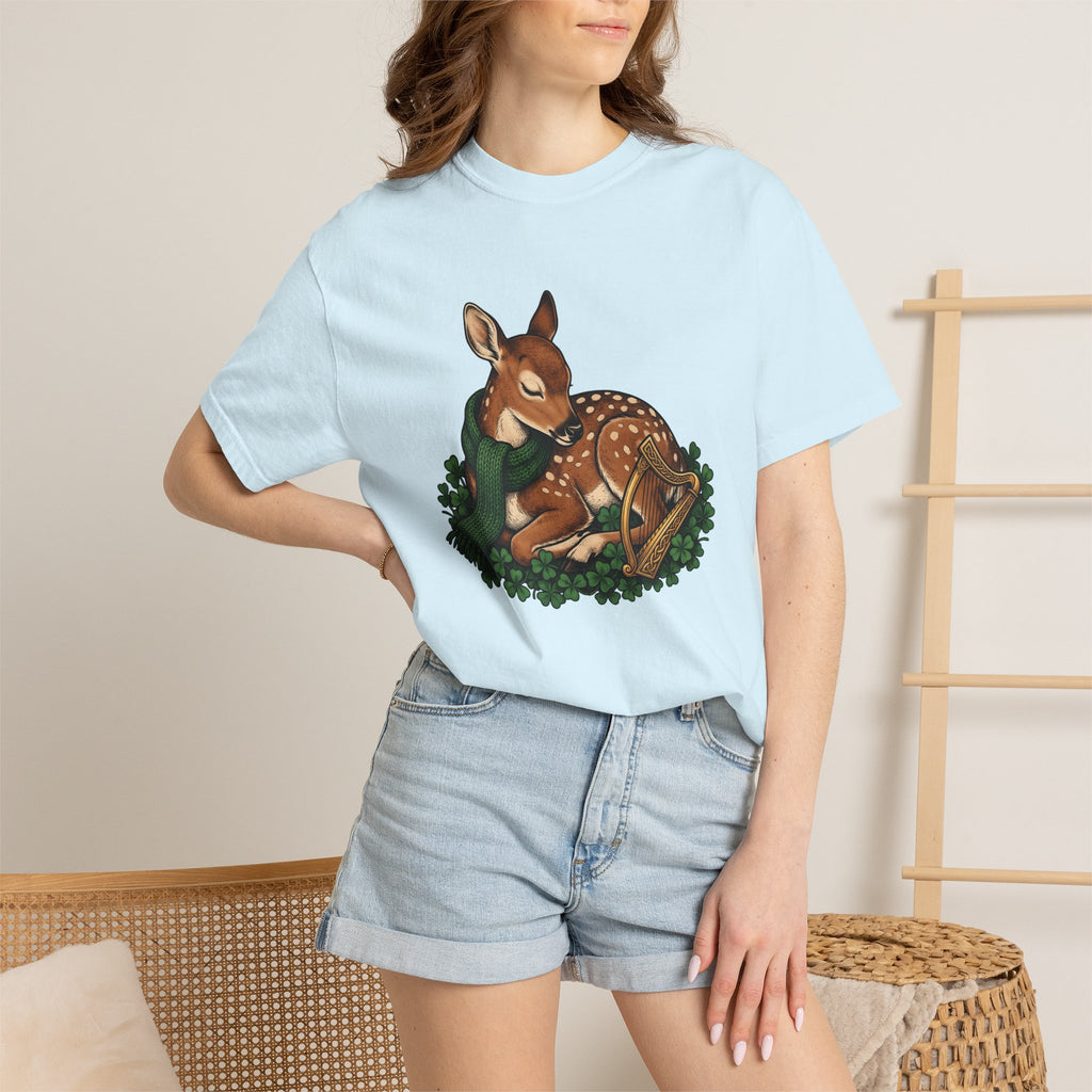 Buck Shamrock Shirt St Patrick's Day Creatures Gift Women Hand Drawn Tee Shamrock T-Shirt St Patty's Fan Illustrated Tshirt Beast Graphic
