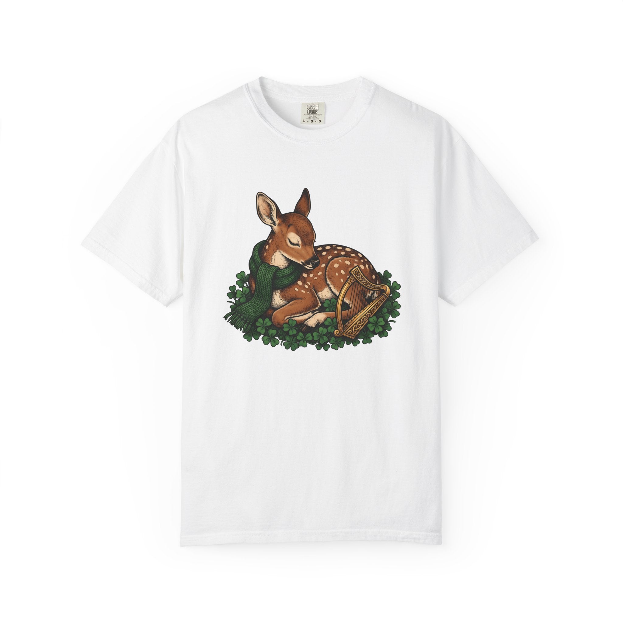 Buck Shamrock Shirt St Patrick's Day Creatures Gift Women Hand Drawn Tee Shamrock T-Shirt St Patty's Fan Illustrated Tshirt Beast Graphic