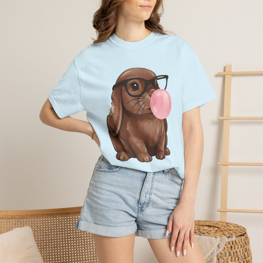 Sweet Rabbit Shirt Easter Beast Gift Women Hand Drawn Tee Bunny T-Shirt Easter Fan Hare Tshirt Monster Graphic Pastel Specs Tshirt