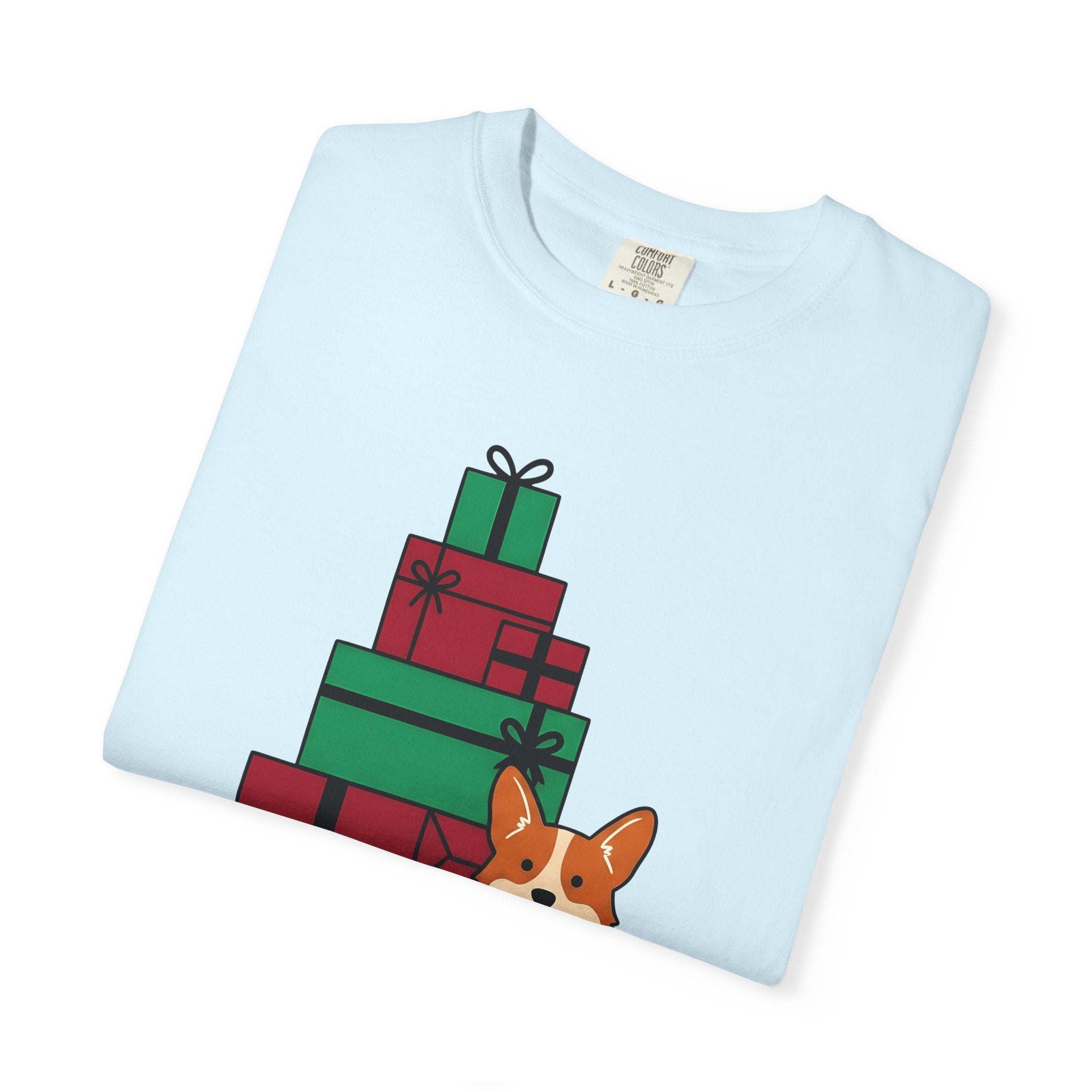Corgi Puppy Shirt Dog Holiday Gift Women Comic Tee Puppy T-Shirt Dog Fan Cartoon Tshirt Christmas Graphic Simple Presents Tshirt