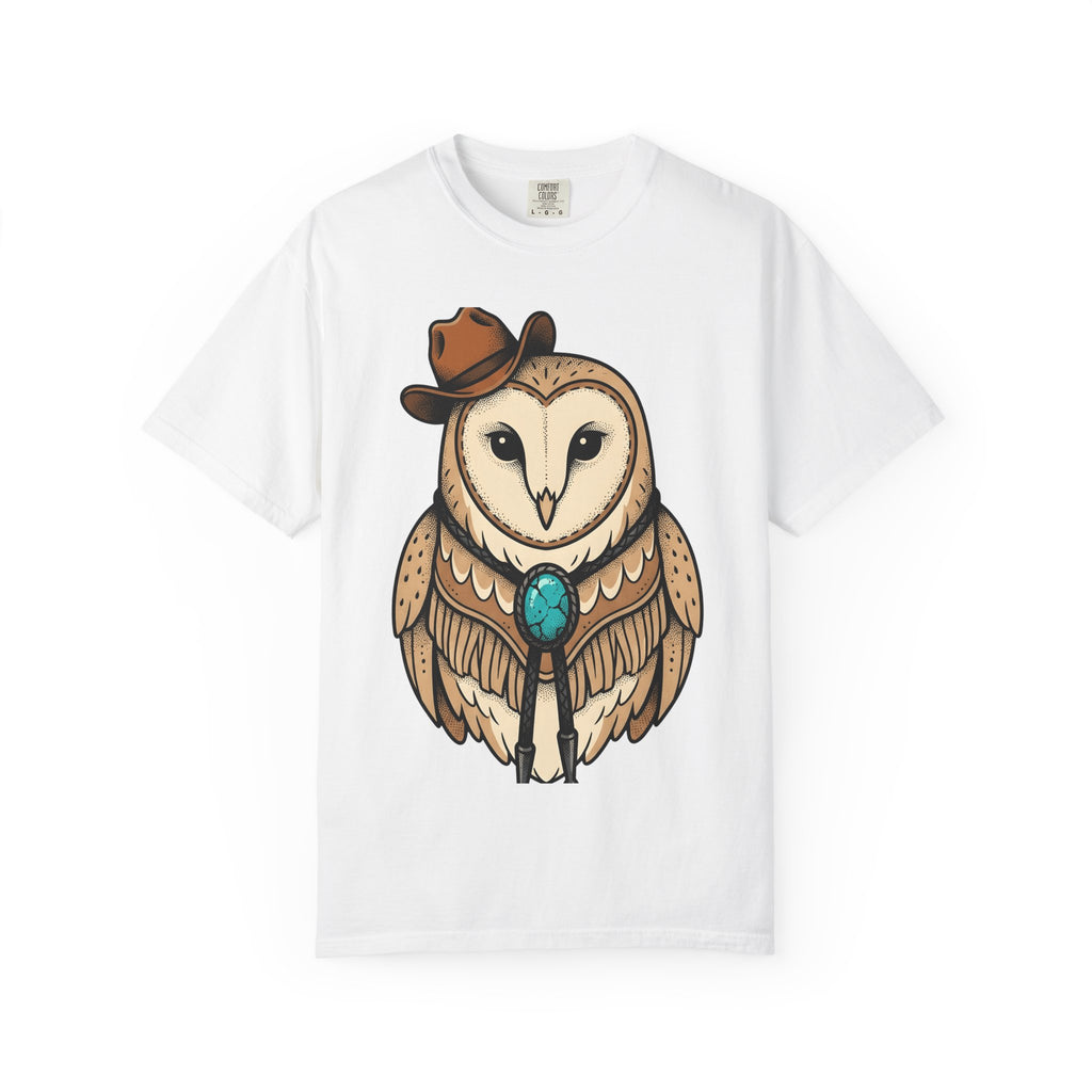 Owl Hat Western Shirt Cowgirl Cowboy Gift Women Line Art Tee Western Hat T-Shirt Rodeo Fan Minimalist Tshirt Cowboy Graphic Classic