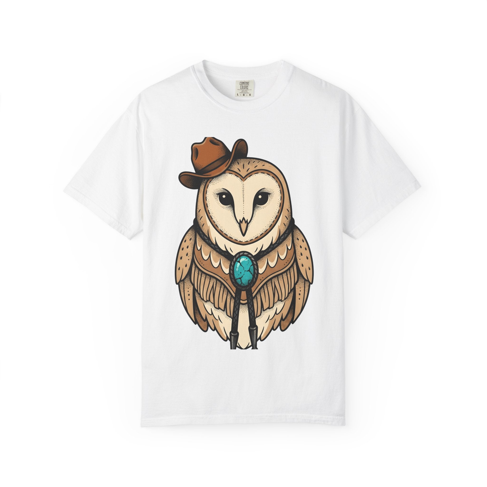 Owl Hat Western Shirt Cowgirl Cowboy Gift Women Line Art Tee Western Hat T-Shirt Rodeo Fan Minimalist Tshirt Cowboy Graphic Classic