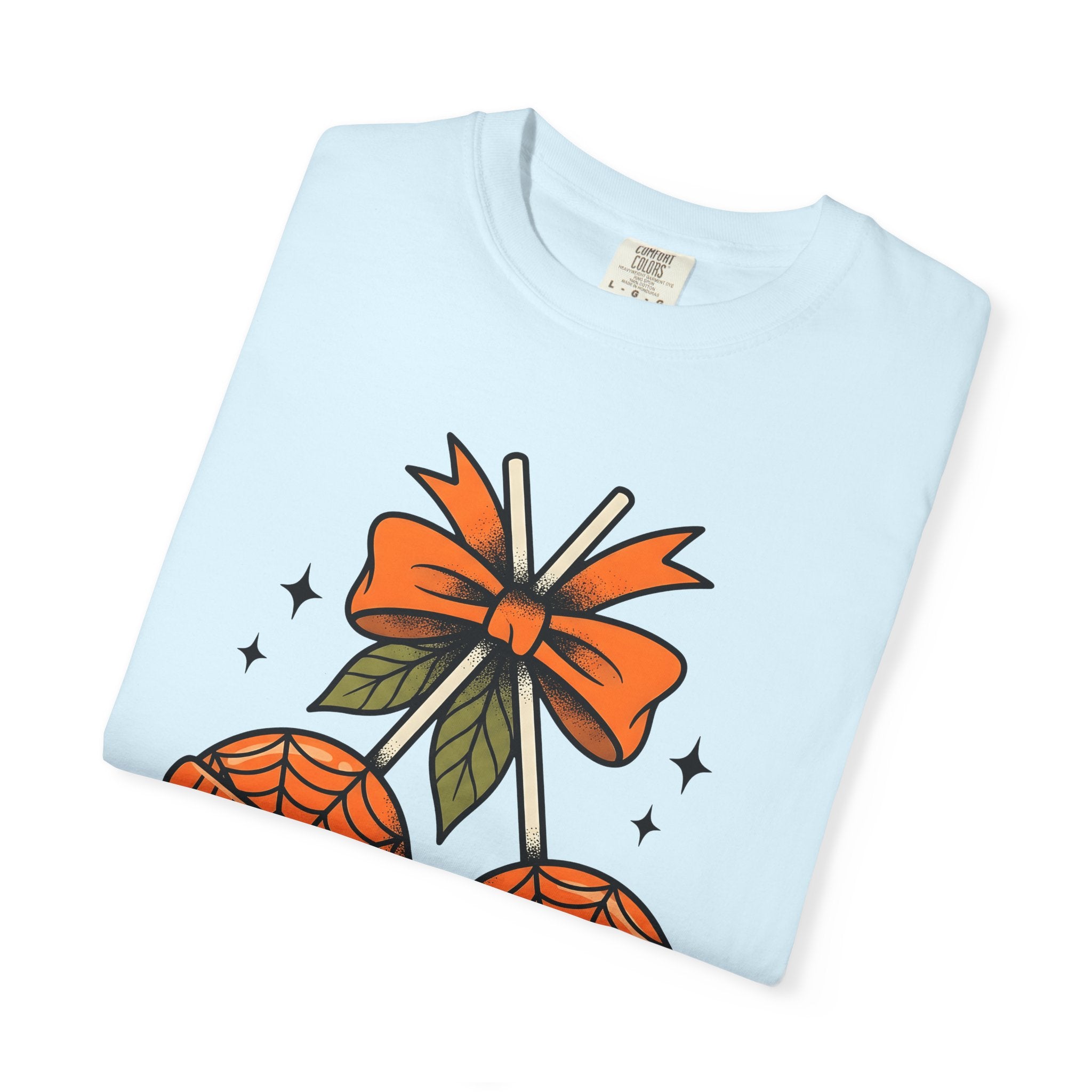 Spiderweb Candy Shirt Halloween Sweets Gift Women Traditional Tee Candy T-Shirt Halloween Fan Vintage Tshirt Dessert Graphic Retro Orange