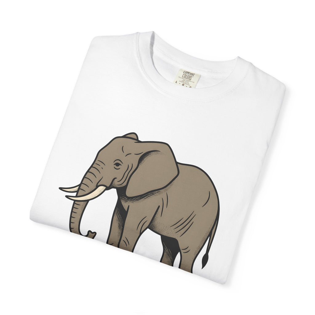 Elephant Shirt Animals Nature Gift Women Aged Tee Pachyderm T-Shirt Wildlife Fan Elephant Tshirt Environment Graphic Outline Tusk Tshirt