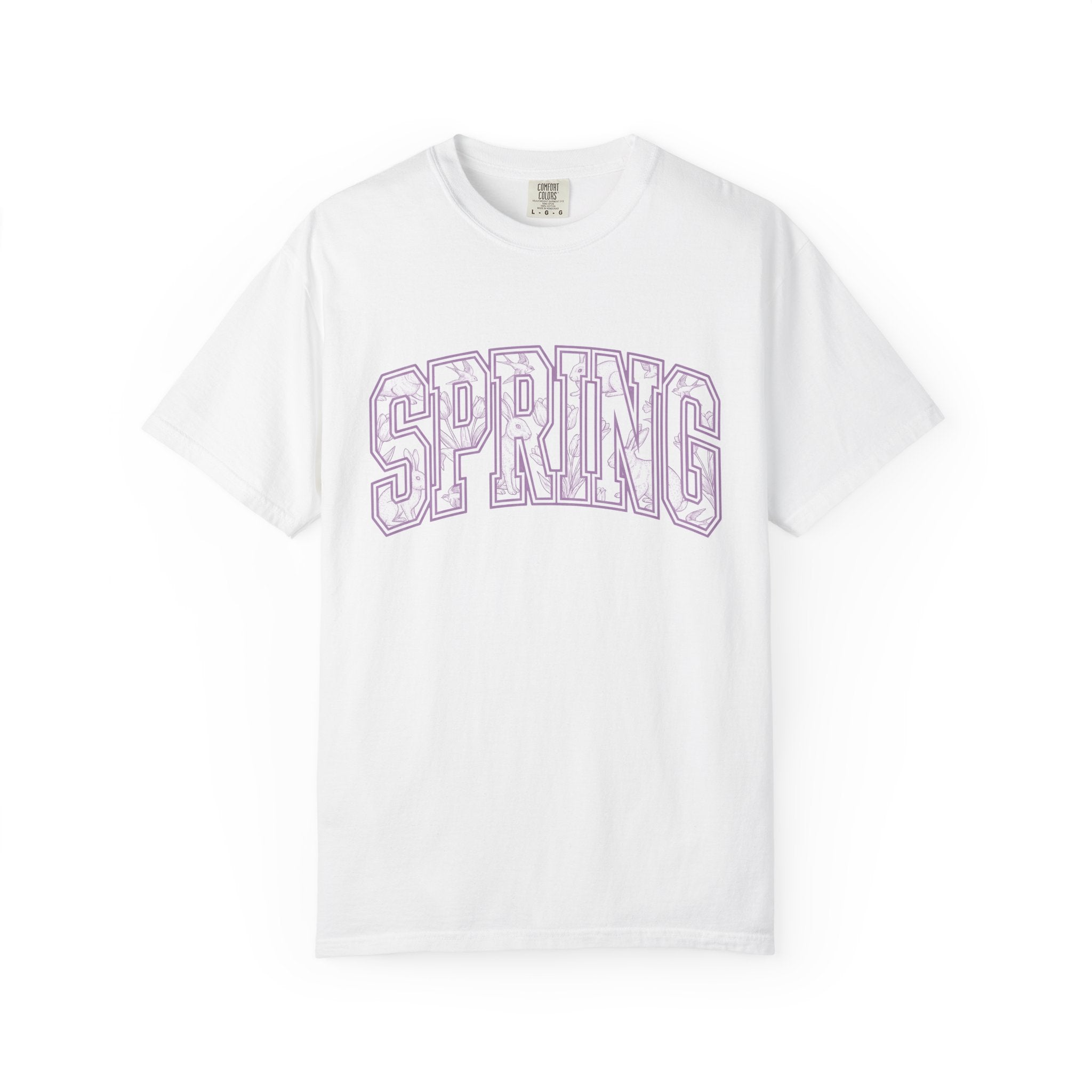 Rabbit Flower Design Shirt Spring Outdoors Gift Women Retro Tee Floral T-Shirt Springtime Fan Vintage Tshirt Nature Graphic Sketch Songbird