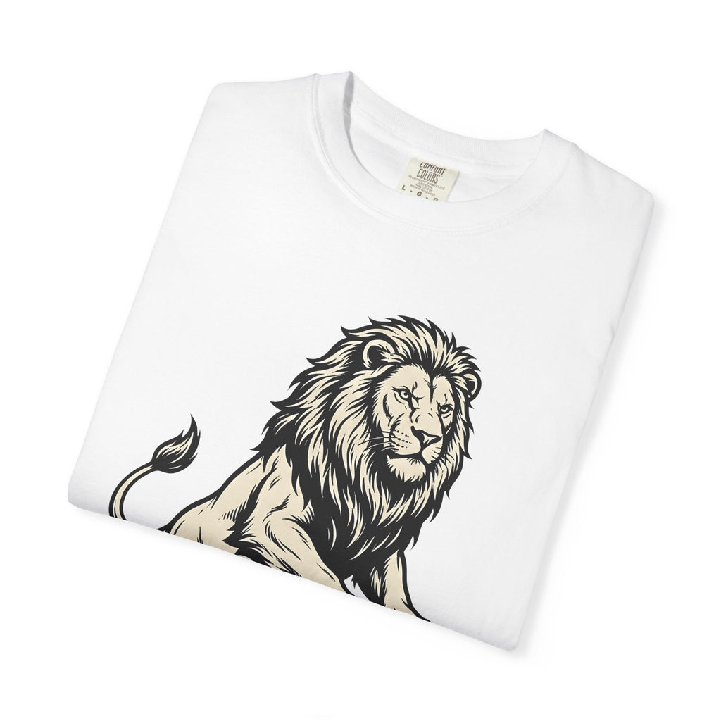 Lion Dumbbell Shirt Animals Gym Gift Women Sketch Tee Lion T-Shirt Wildlife Enthusiast Drawing Tshirt Fitness Graphic Classic Training