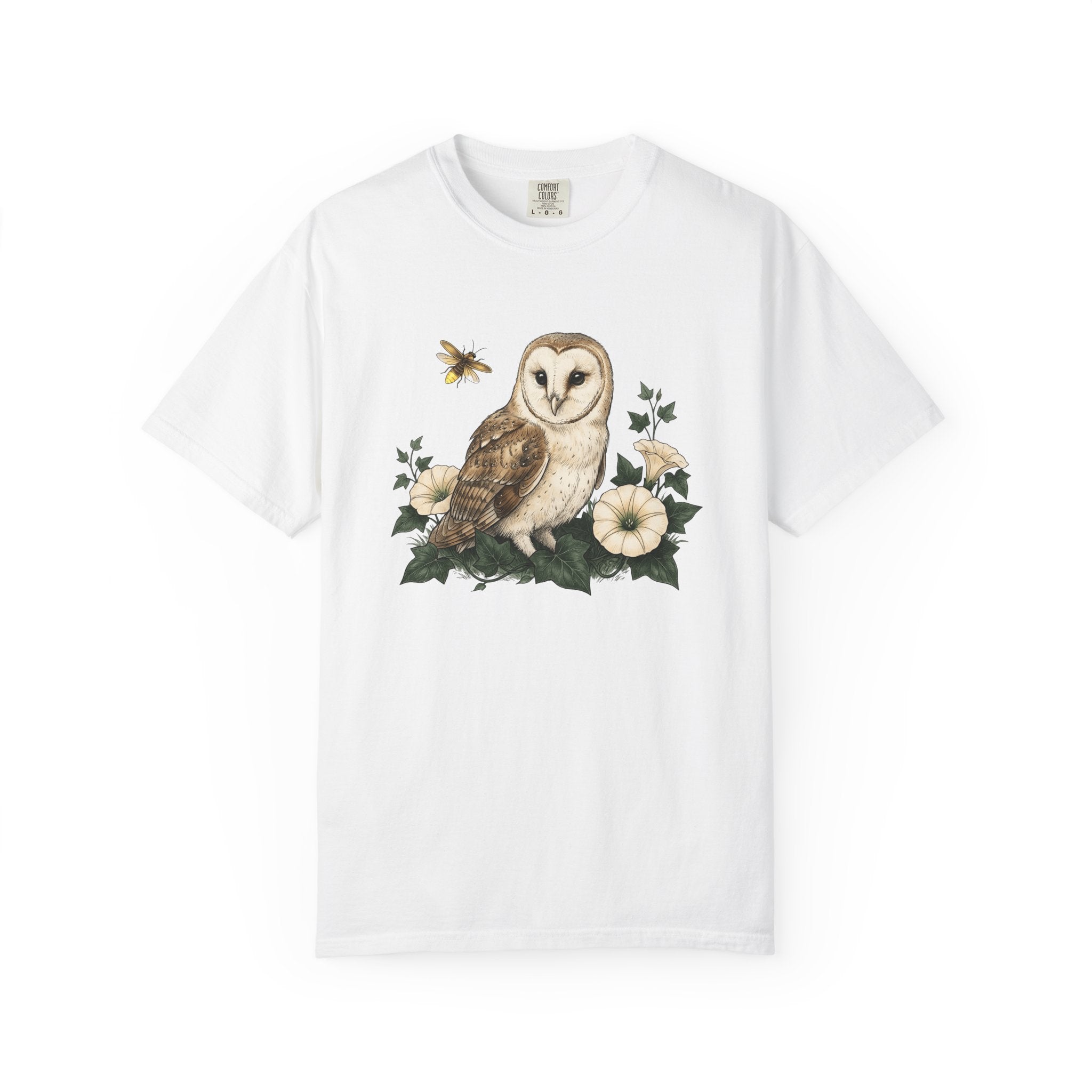 Barn Owl Shirt Cottagecore Nature Gift Women Botanical Tee Owl T-Shirt Homesteader Fan Floral Tshirt Environmental Graphic Vintage Morning