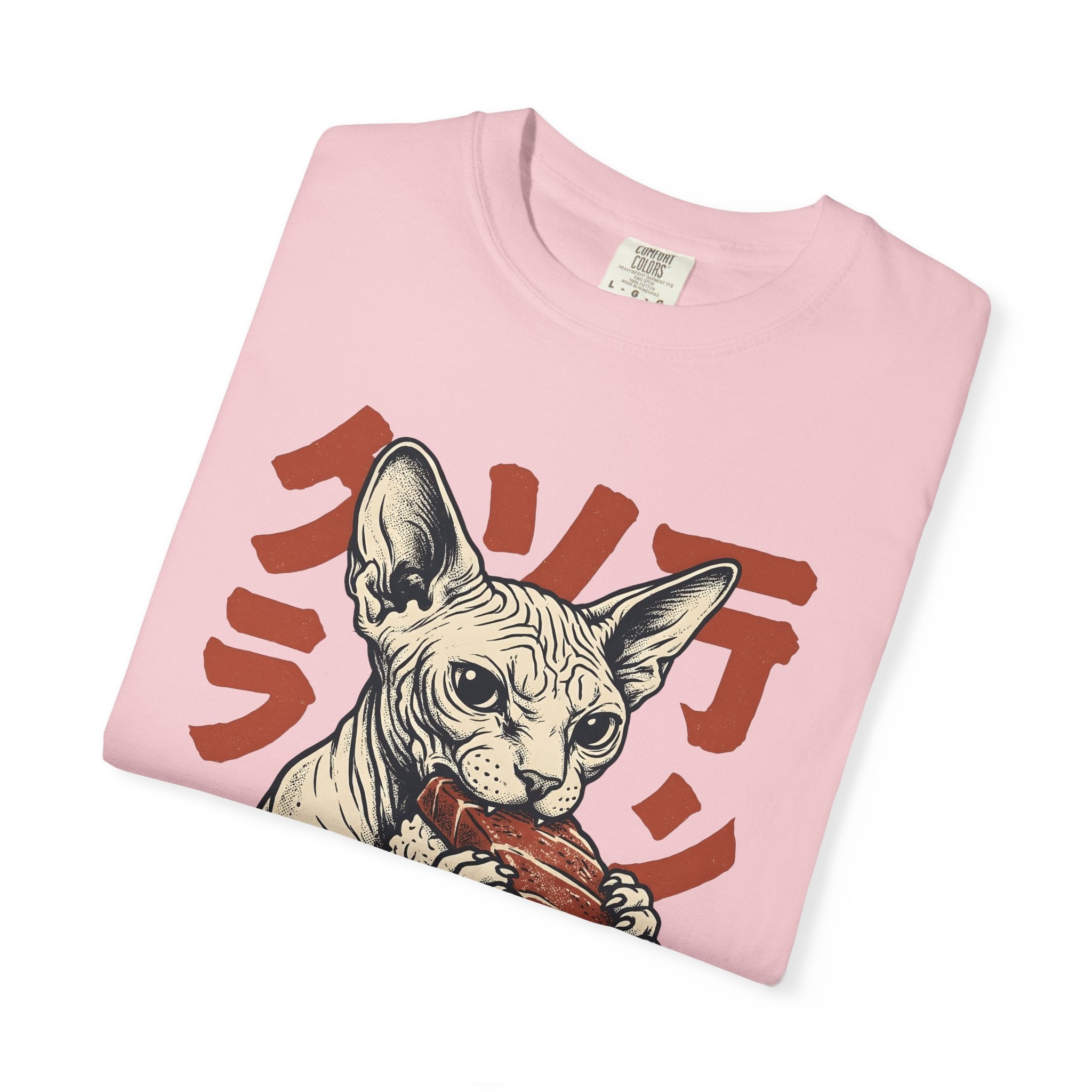 Sphynx Cat Sushi Shirt Cat Food Gift Women Tattoo Art Tee Hairless Cat T-Shirt Cat Fan Tattooed Tshirt Foodie Graphic Vintage Sushi Tshirt