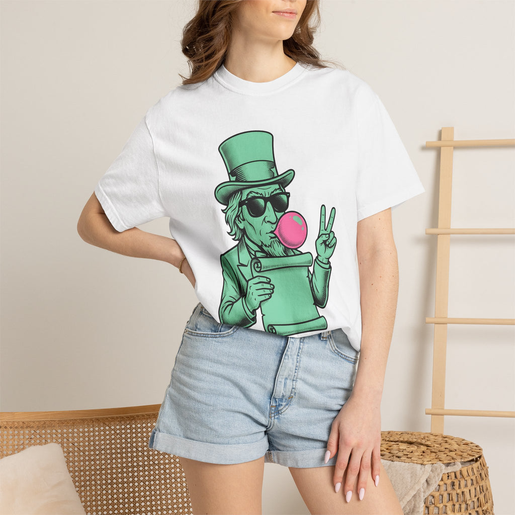 Uncle Sam Shirt America Flag Gift Women Comic Tee Patriot T-Shirt American Fan Patriotic Tshirt Banner Graphic Vintage Victory Hand Tshirt