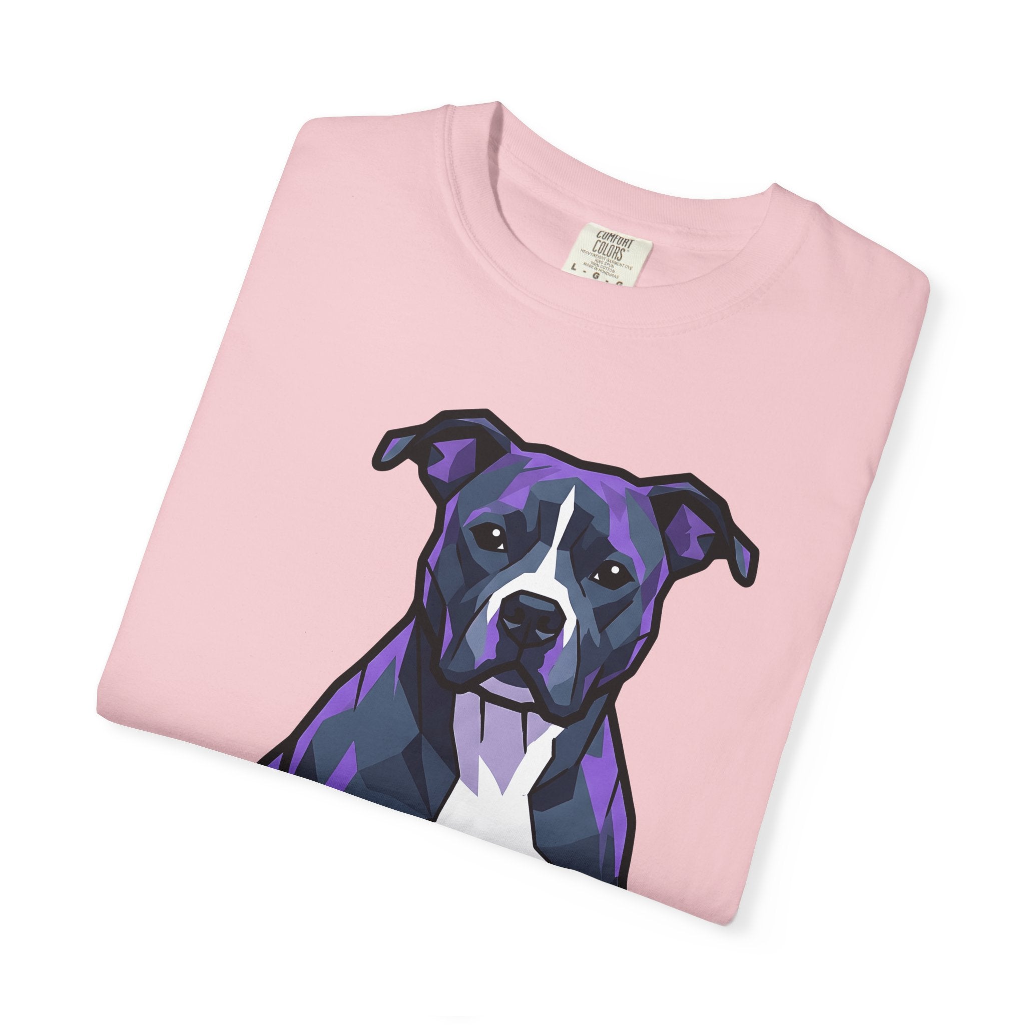 Pitbull Dog Breed Shirt Dog Creature Gift Women Faceted Tee Bulldog T-Shirt Dog Fan Piebald Tshirt Beast Graphic Sleek Star Tshirt