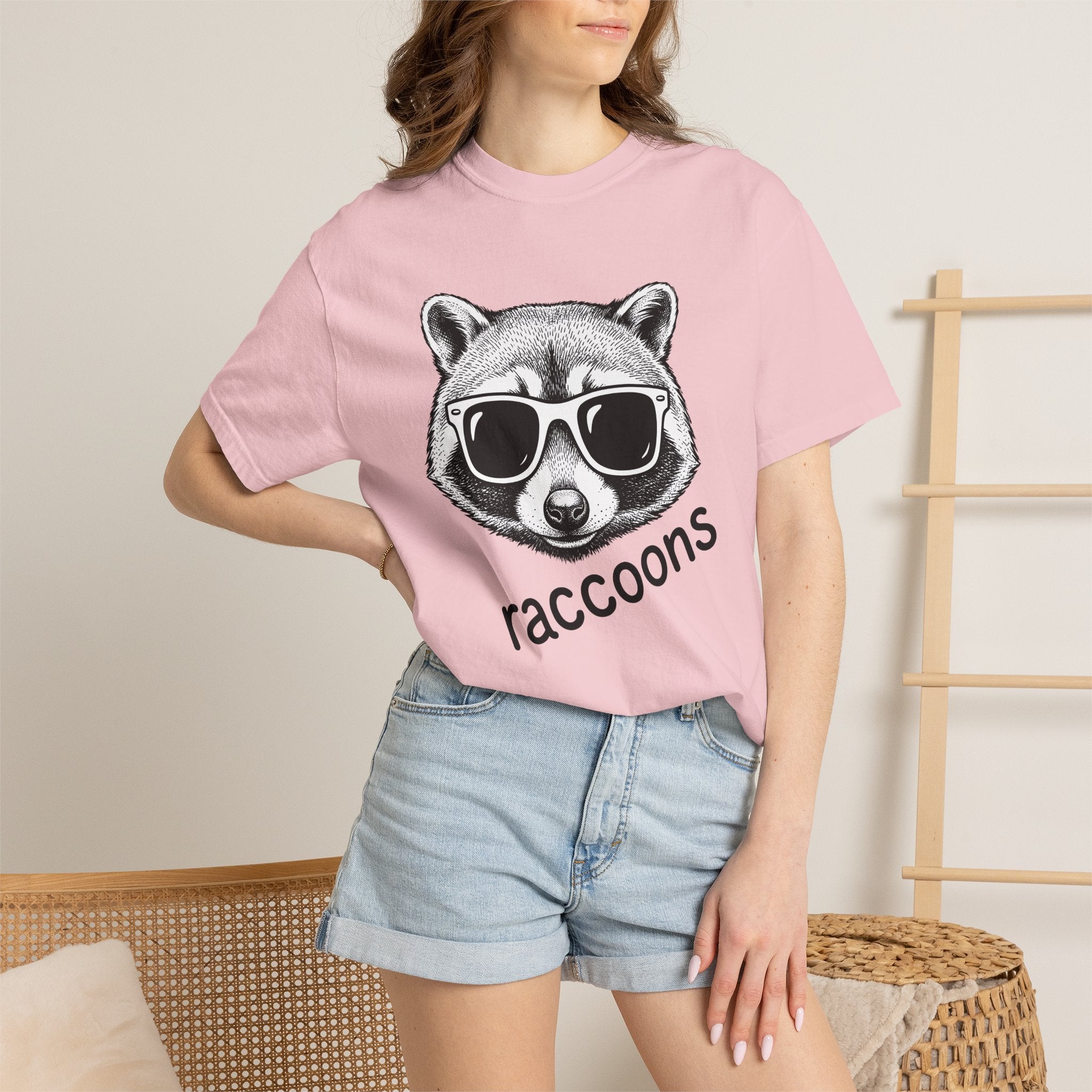Raccoon Sunglasses Shirt Animals Wildlife Gift Women Hand Drawn Tee Trash Panda T-Shirt Animal Fan Wildlife Creature Graphic Tshirt Vintage