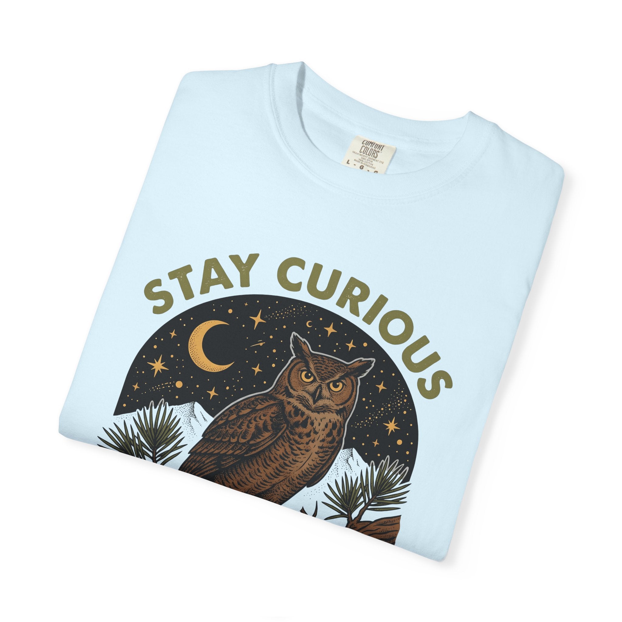 Owl Graphic Shirt Nature Woodland Gift Women Vintage Tee Hoot Owl T-Shirt Outdoors Enthusiast Retro Tshirt Forest Graphic Hand Drawn
