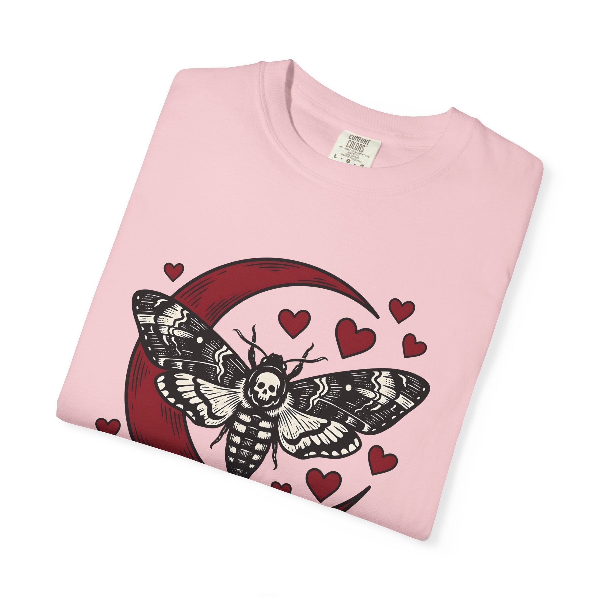 Skeleton Moth Shirt St. Valentine's Day Occult Gift Women Traditional Tee Moth T-Shirt Valentine Fan Classic Tshirt Esoteric Graphic Old