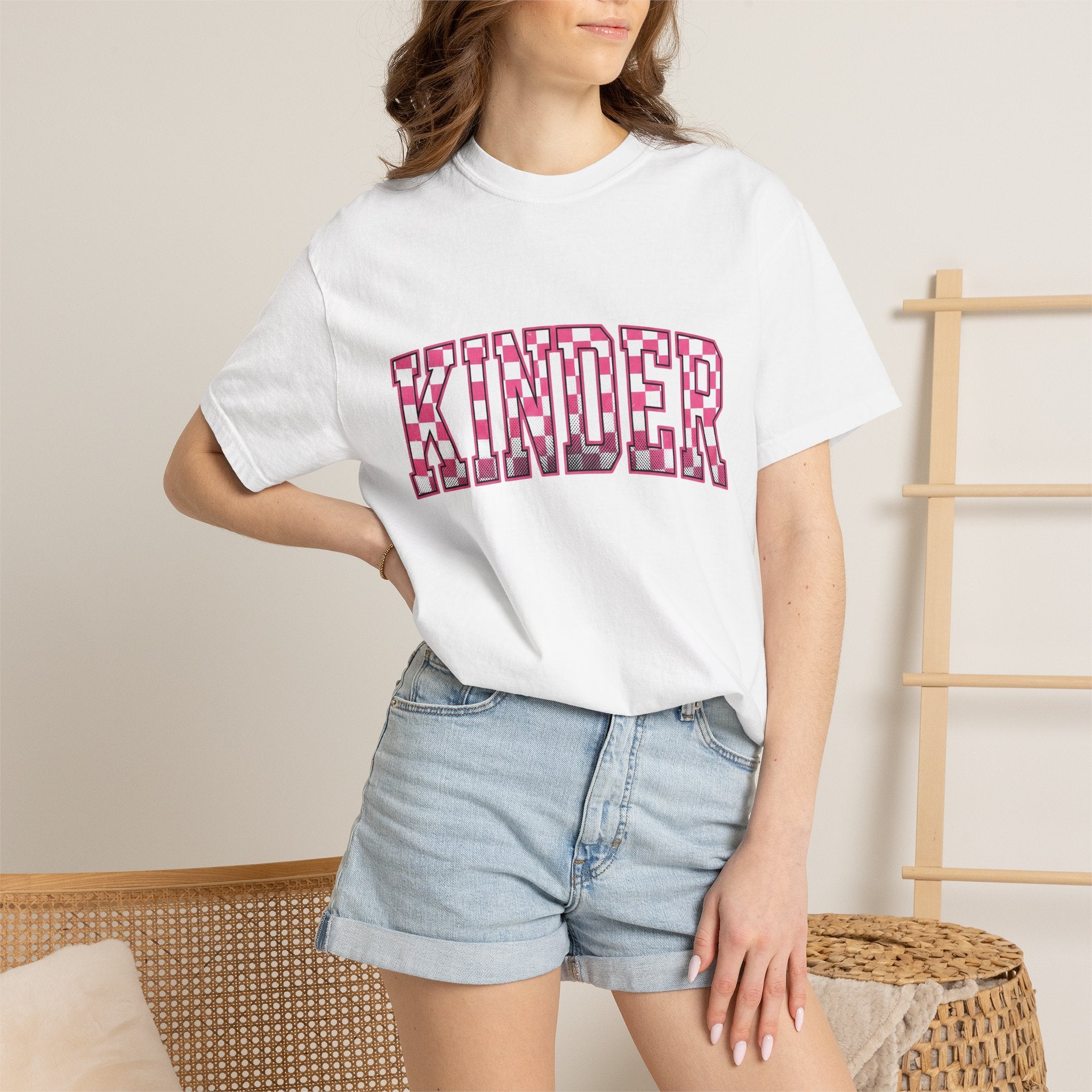 Checkerboard Varsity Letters Shirt Teachers Education Gift Women Strong Tee Letterman T-Shirt Educator Enthusiast Bold Tshirt Learning