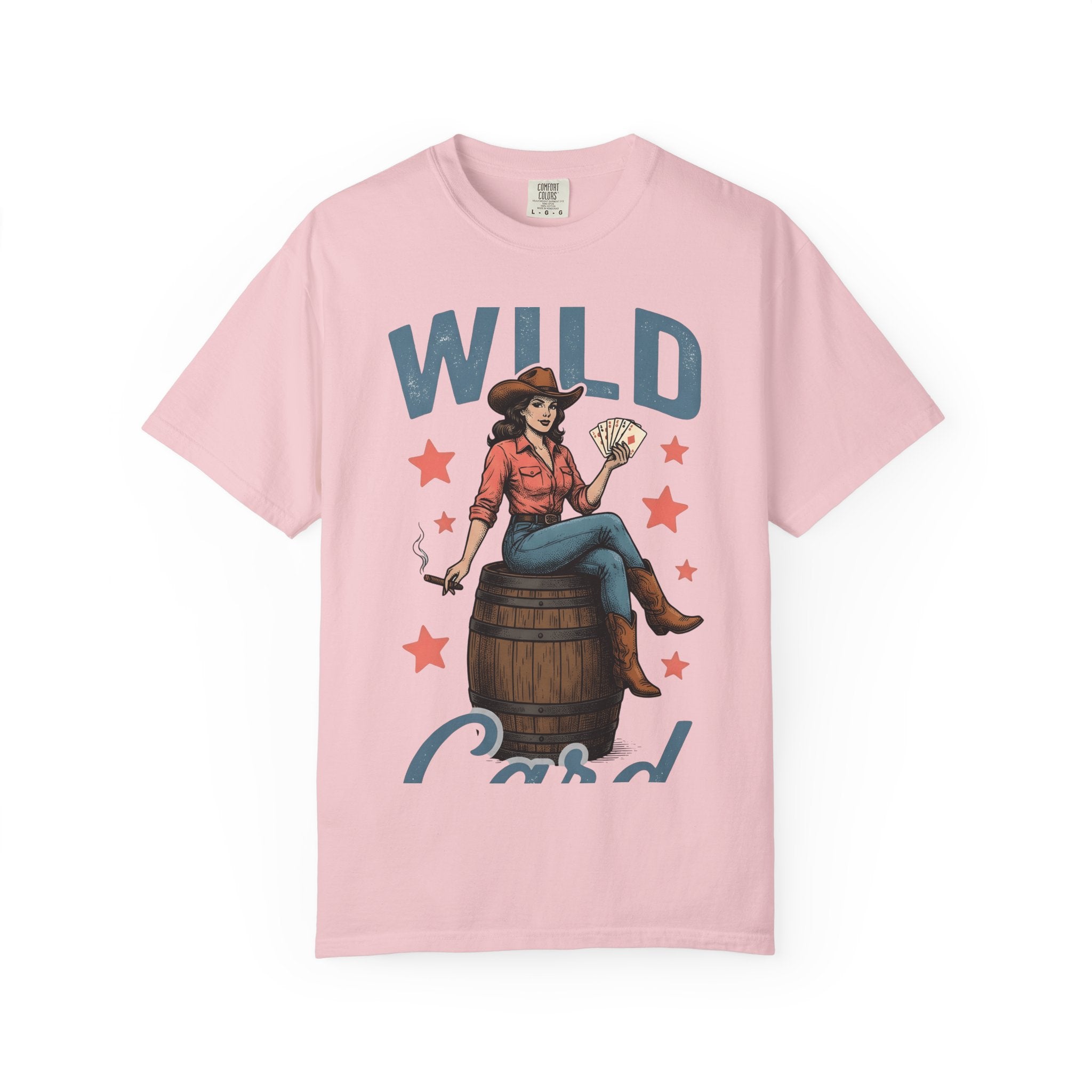 Cowgirl Illustration Shirt Cowgirl Country Gift Women Vintage Tee Cowboy T-Shirt Rodeo Fan Western Tshirt Country Graphic Retro Poker Cards
