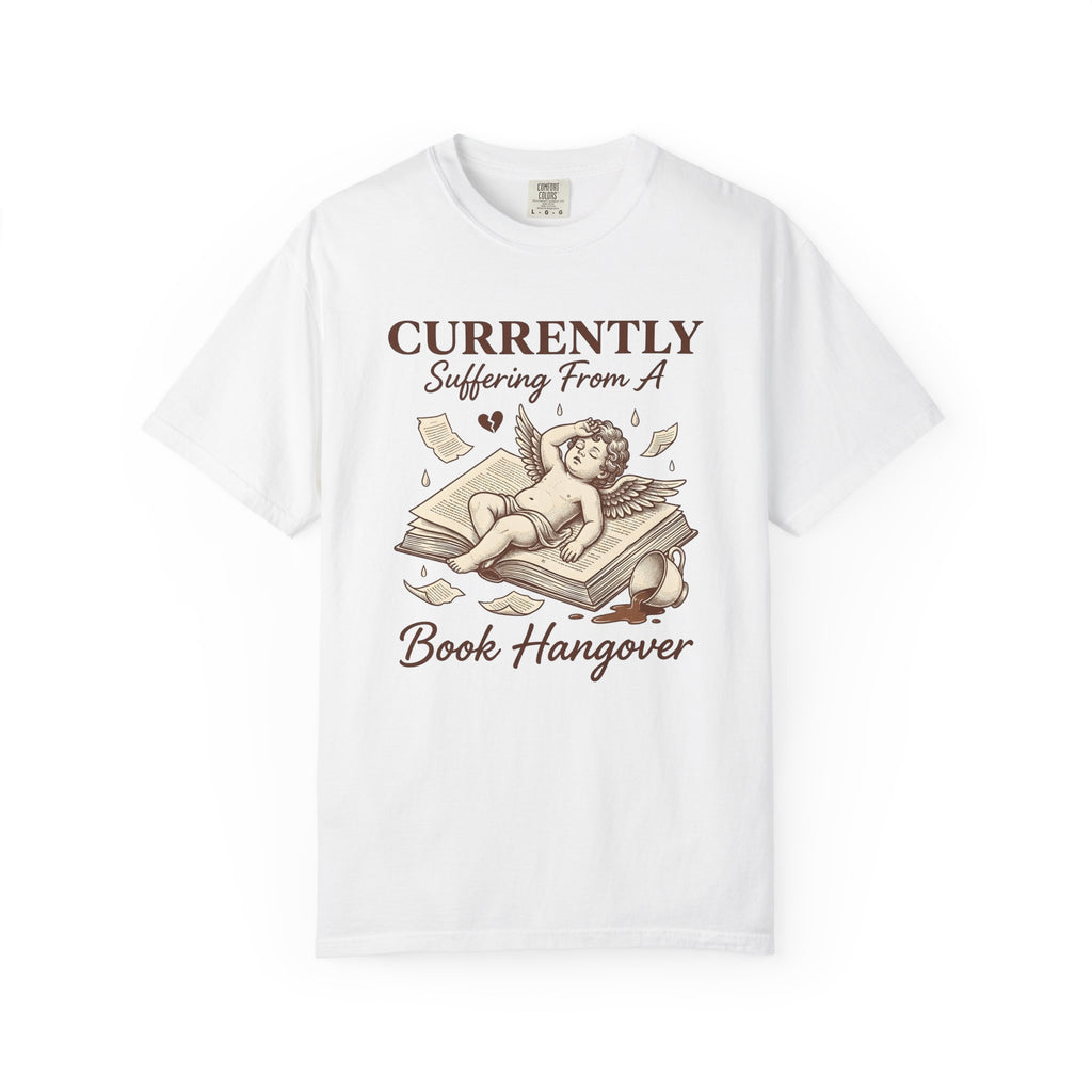 Cupid Book Shirt Valentine Reading Gift Women Vintage Tee Love Book T-Shirt Valentine Fan Romance Tshirt Book Illustration Hand Drawn Heart