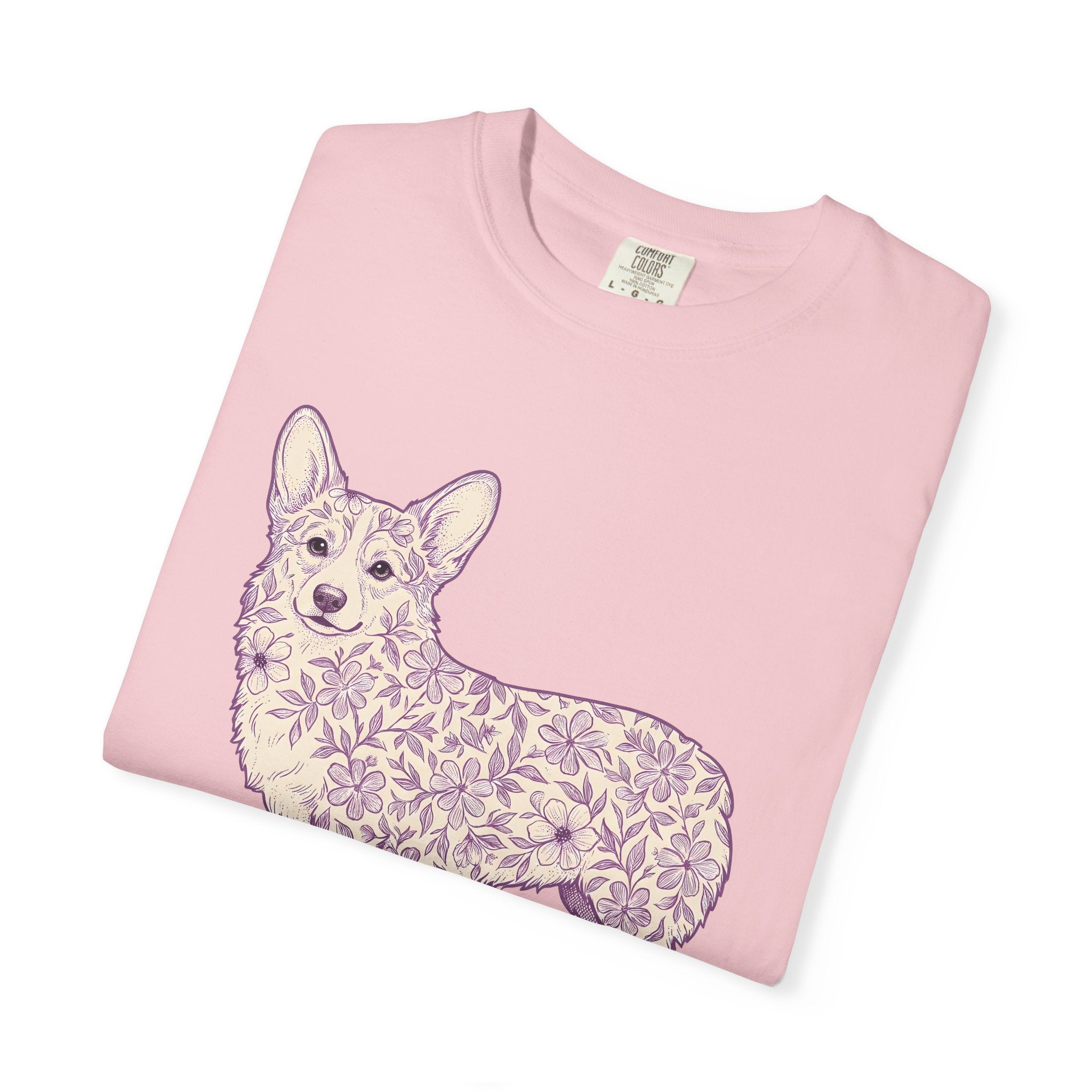Corgi Pet Shirt Dog Bouquet Gift Women Plant Design Tee Puppy T-Shirt Dog Fan Canine Tshirt Floral Graphic Classic Bloom Tshirt