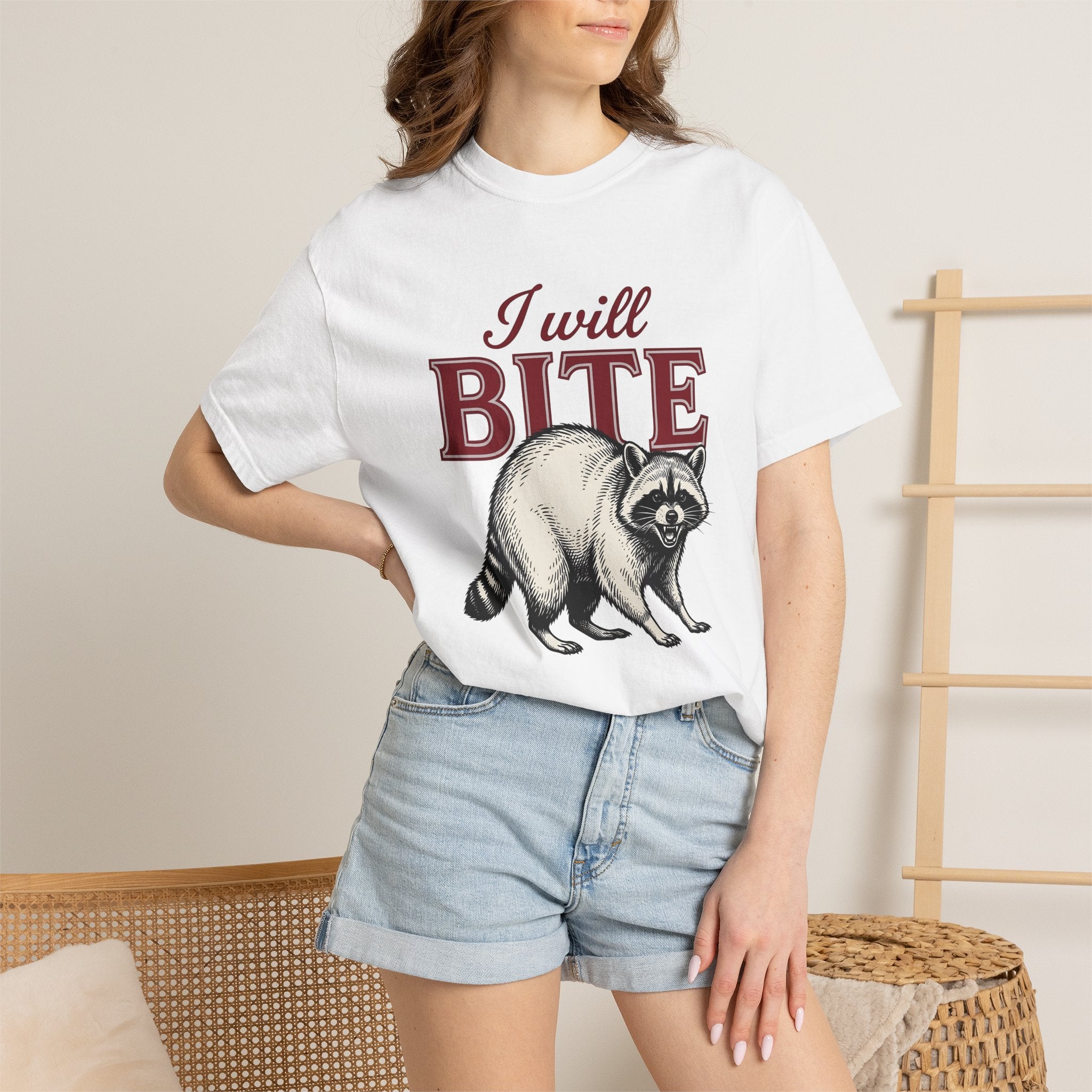 Raccoon Art Shirt Funny Nature Gift Women Sketch Tee Raccoon T-Shirt Humor Fan Drawing Graphic Outline Creature Tshirt