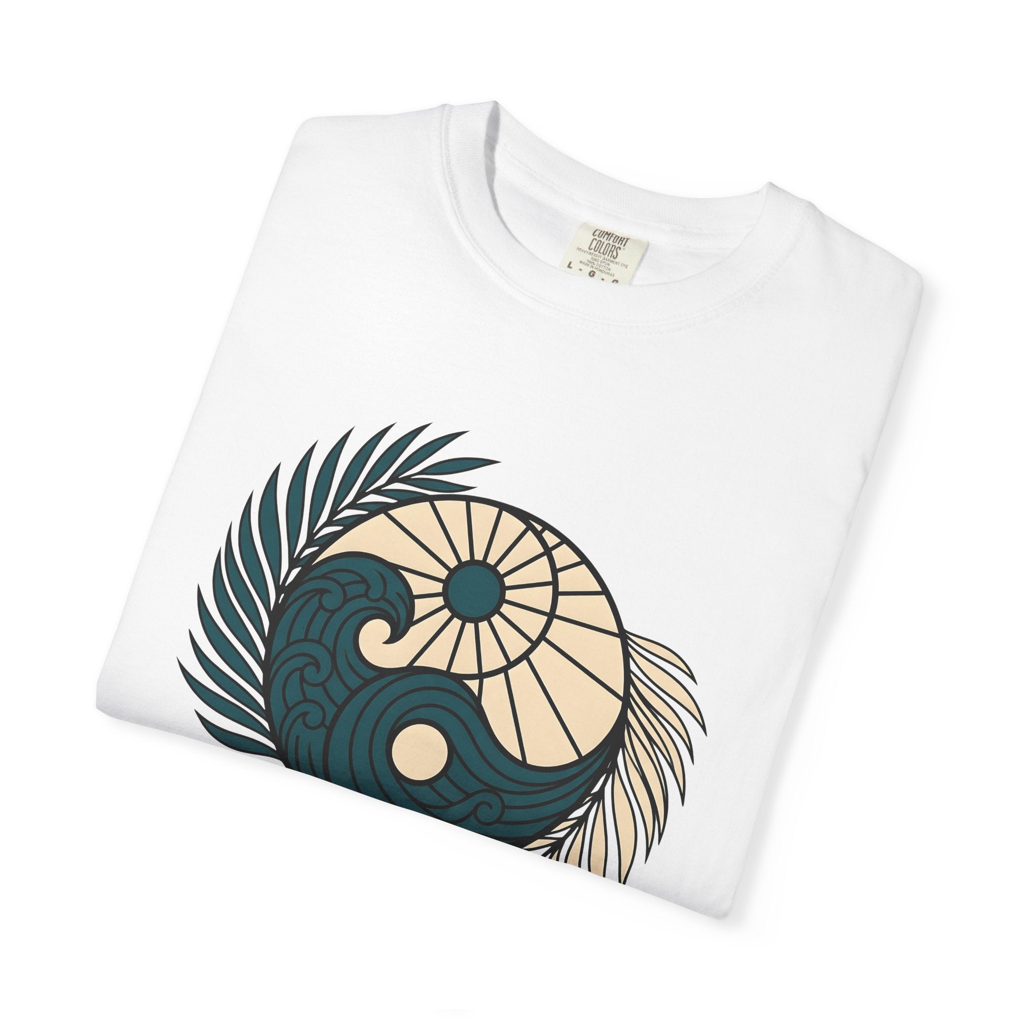 Ocean Sun Tree Shirt Sports Coastal Gift Women Rustic Tee Sea T-Shirt Athlete Fan Beach Graphic Tshirt Simple Frond Tshirt