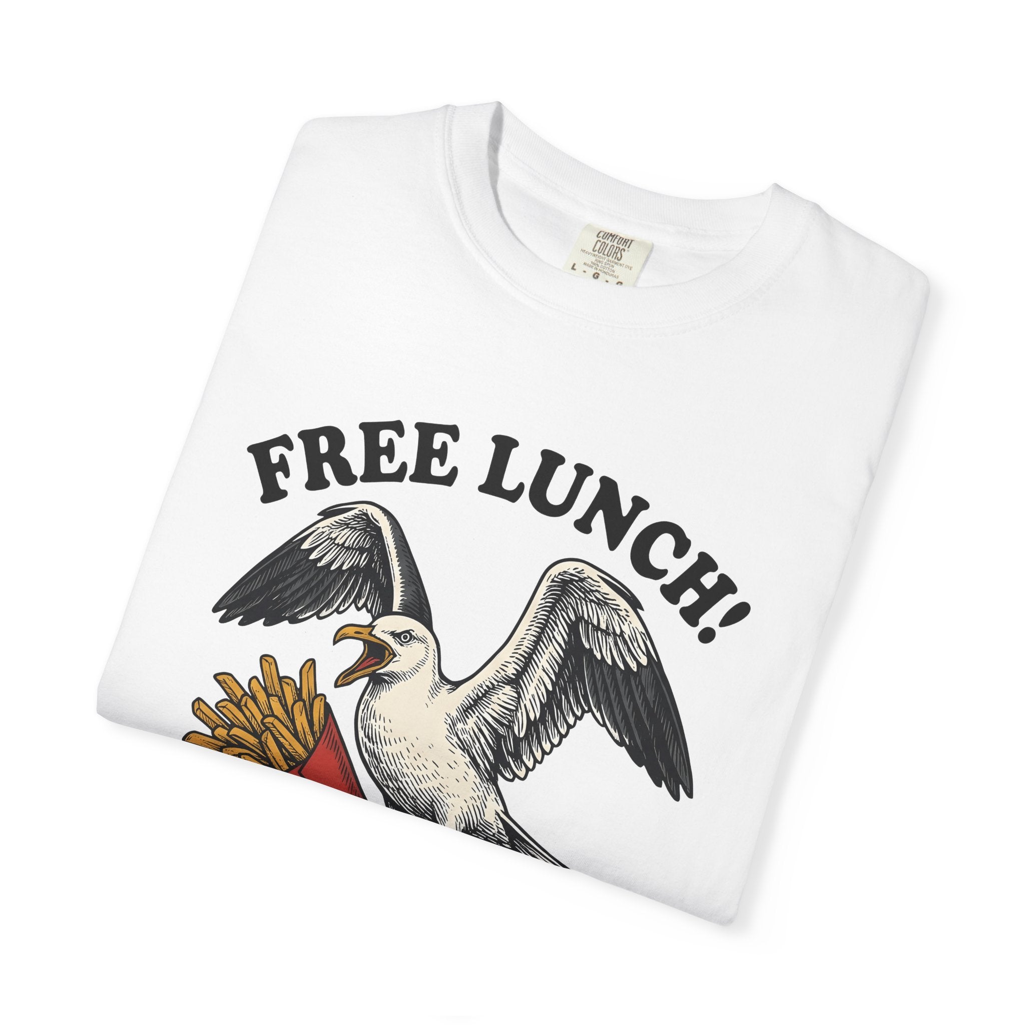 Seagull Fries Shirt Funny Animal Gift Women Vintage Tee Gulls T-Shirt Humor Fan Gull Graphic Hand Drawn French Fries Tshirt