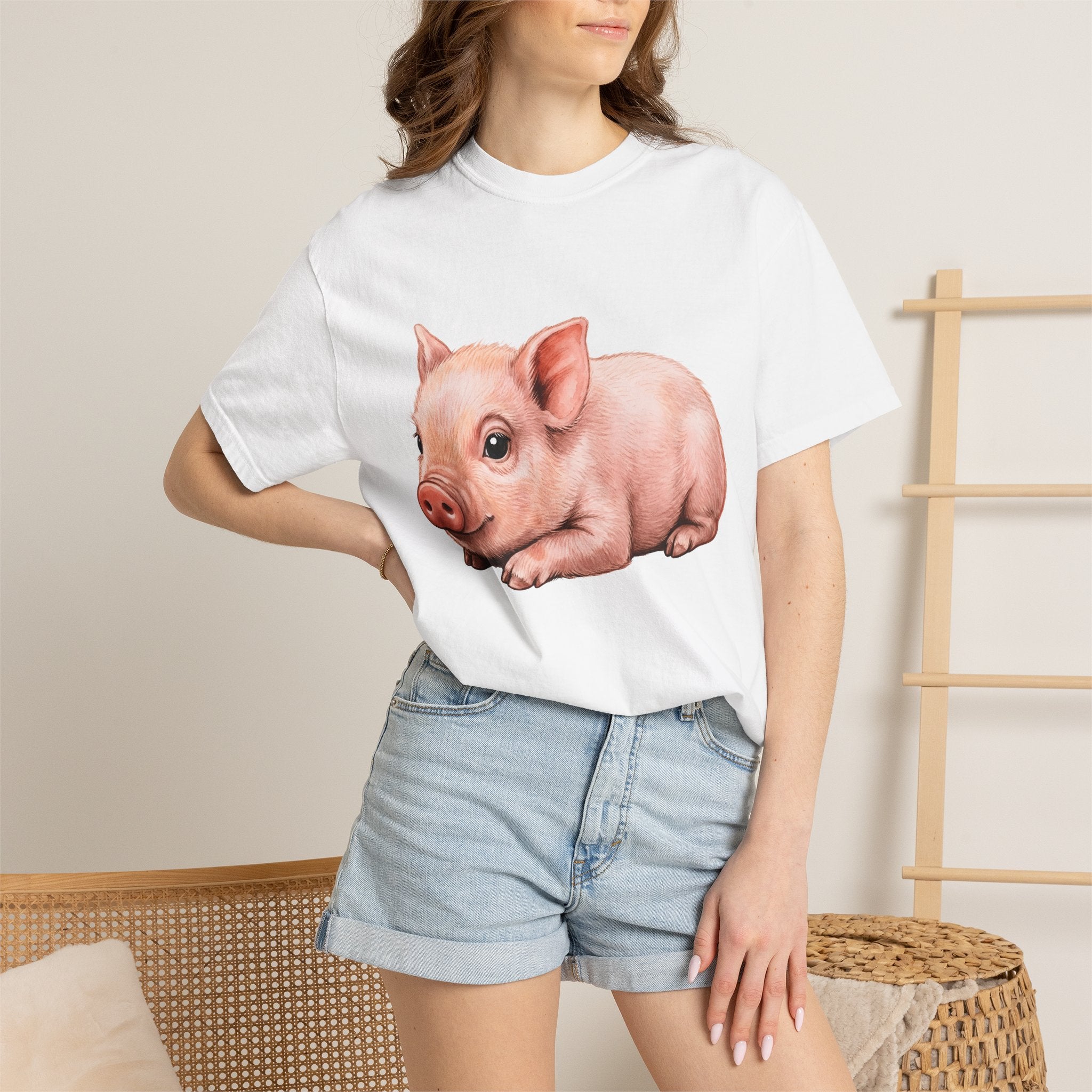 Baby Pig Shirt Cottagecore Animal Gift Women Hand Drawn Tee Piglet T-Shirt Cottagecore Fan Illustrated Graphic Vintage Farmhouse Tshirt