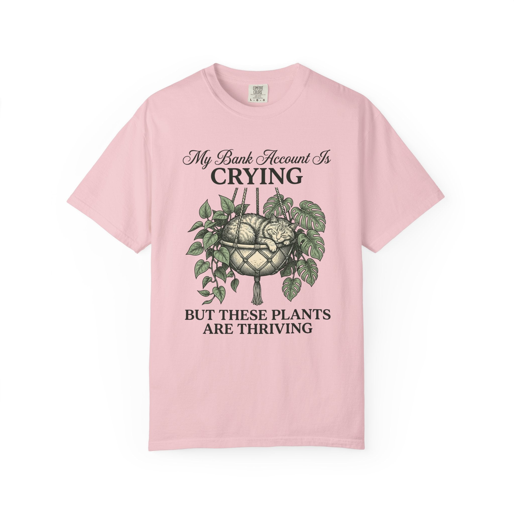 Cat Plant Shirt Cat Gardening Gift Women Botanical Tee Feline T-Shirt Cat Fan Floral Tshirt Gardening Design Vintage Hanging Basket Tshirt