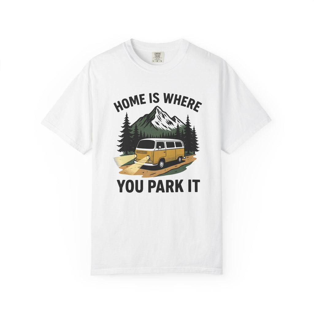 Camper Bus Shirt Camping Hiking Gift Women Classic Tee Motorhome T-Shirt Camper Fan Vintage Tshirt Trekker Graphic Outline Hill Tshirt