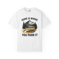 Camper Bus Shirt Camping Hiking Gift Women Classic Tee Motorhome T-Shirt Camper Fan Vintage Tshirt Trekker Graphic Outline Hill Tshirt