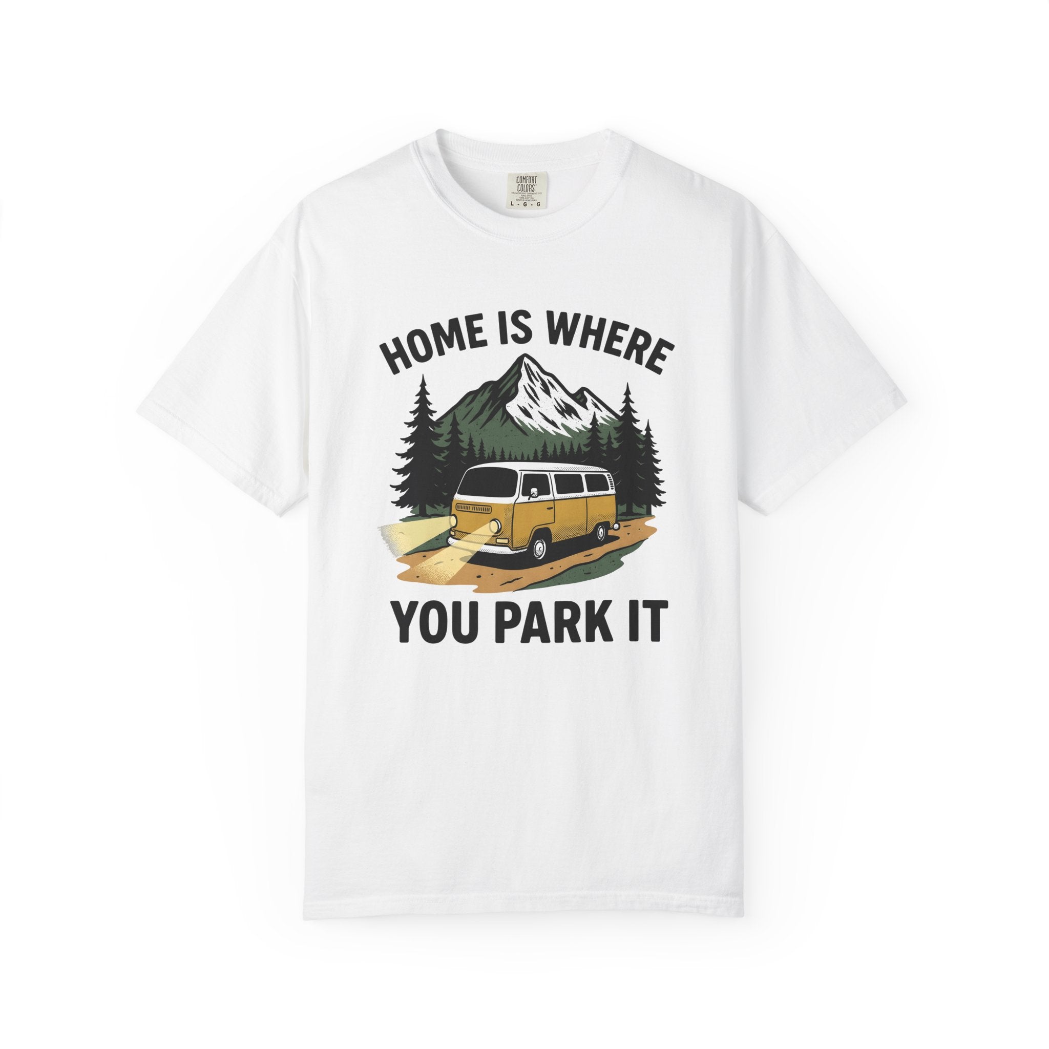Camper Bus Shirt Camping Hiking Gift Women Classic Tee Motorhome T-Shirt Camper Fan Vintage Tshirt Trekker Graphic Outline Hill Tshirt