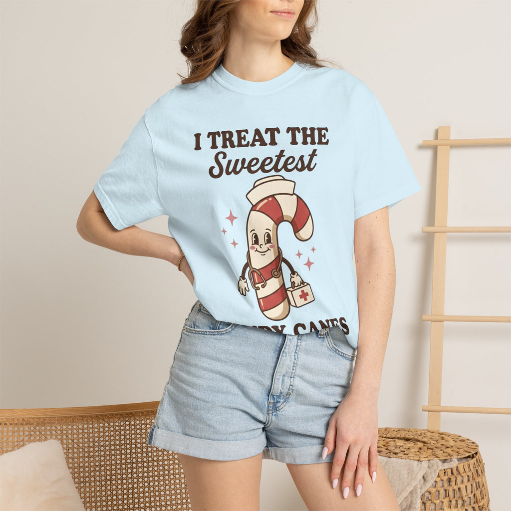 Nurse Candy Cane Shirt Christmas Hospital Gift Women Cute Tee Registered Nurse T-Shirt Xmas Fan Nurse Practitioner Tshirt Medical Center