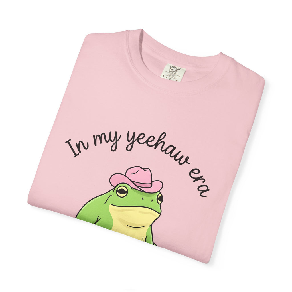 Frog Cowboy Hat Shirt Funny Wildlife Gift Women Caricature Tee Toad T-Shirt Humor Fan Cartoon Tshirt Animal Graphic Doodle Pink Hat Tshirt