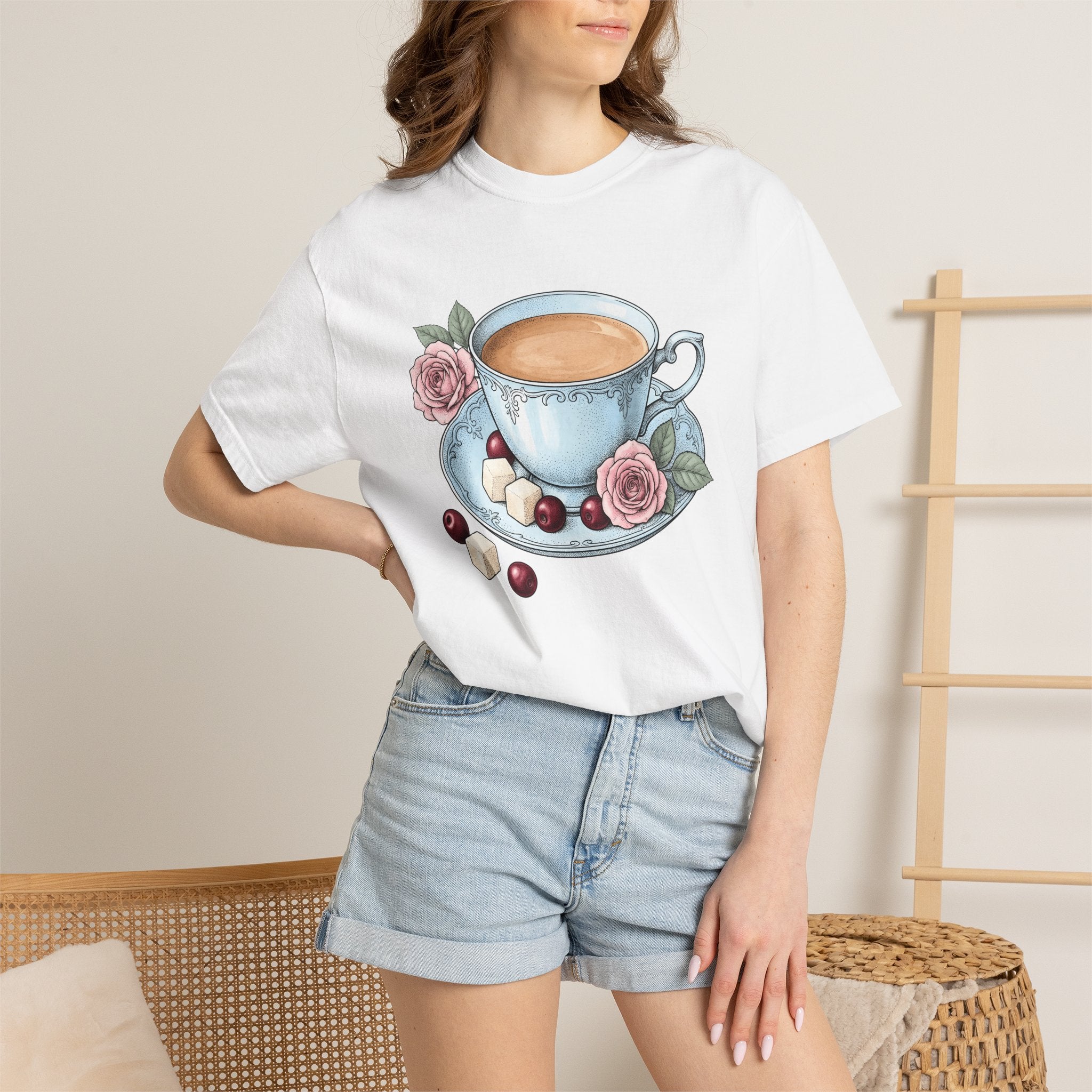 Coffee Mug Shirt Coffee Bouquet Gift Women Retro Tee Mug T-Shirt Coffee Fan Vintage Tshirt Floral Graphic Sketch Flower Tshirt