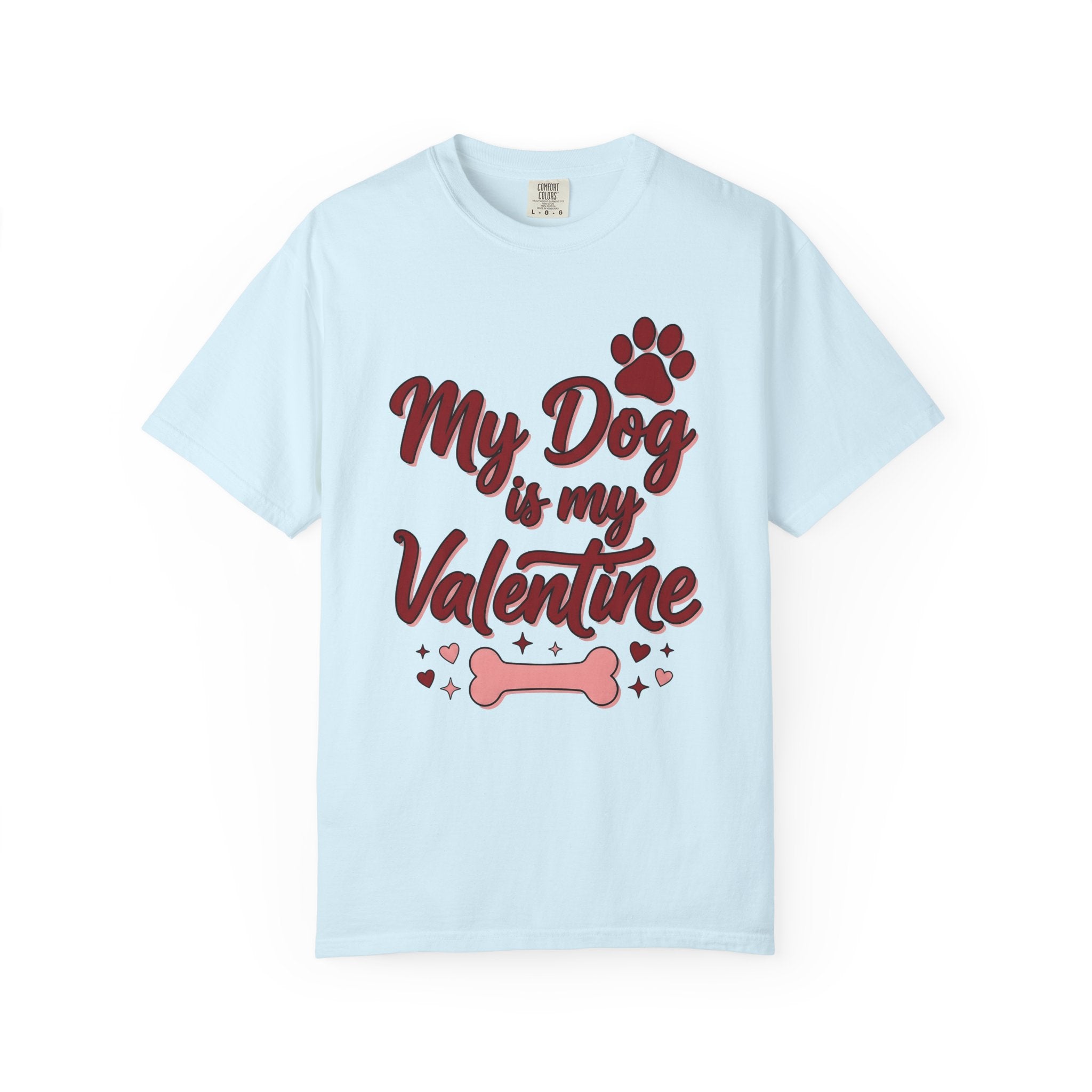Canine Paw Shirt St. Valentine's Day Pets Gift Women Charm Tee Dog Paw T-Shirt Valentine Fan Dog Tshirt Animal Graphic Line Art Marrow Bone