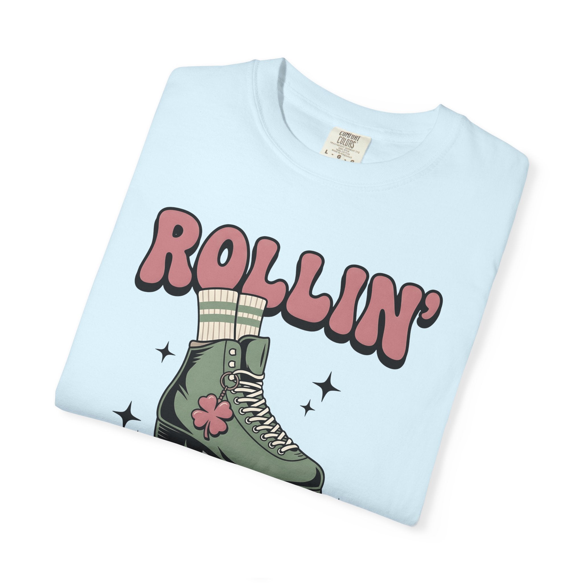 Roller Skate Shirt St Patrick's Day Roller Skates Gift Women Retro Tee Skateboard T-Shirt Patrick's Day Enthusiast Retro Tshirt Skating
