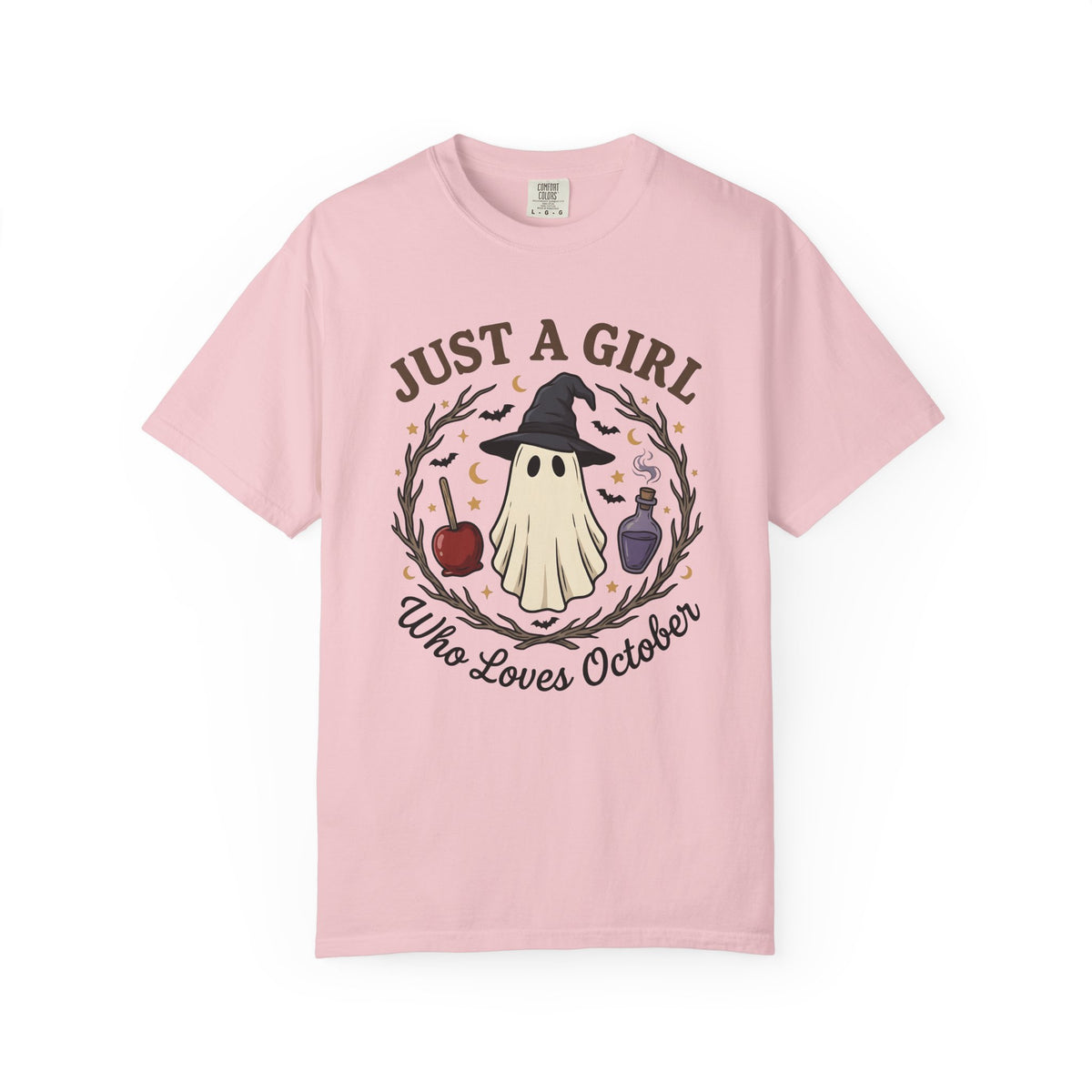 Ghost Witch Hat Shirt Halloween Fright Gift Women Chibi Tee Witch Hat T-Shirt Horror Fan Spooky Tshirt Scary Graphic Sketch Bats Tshirt
