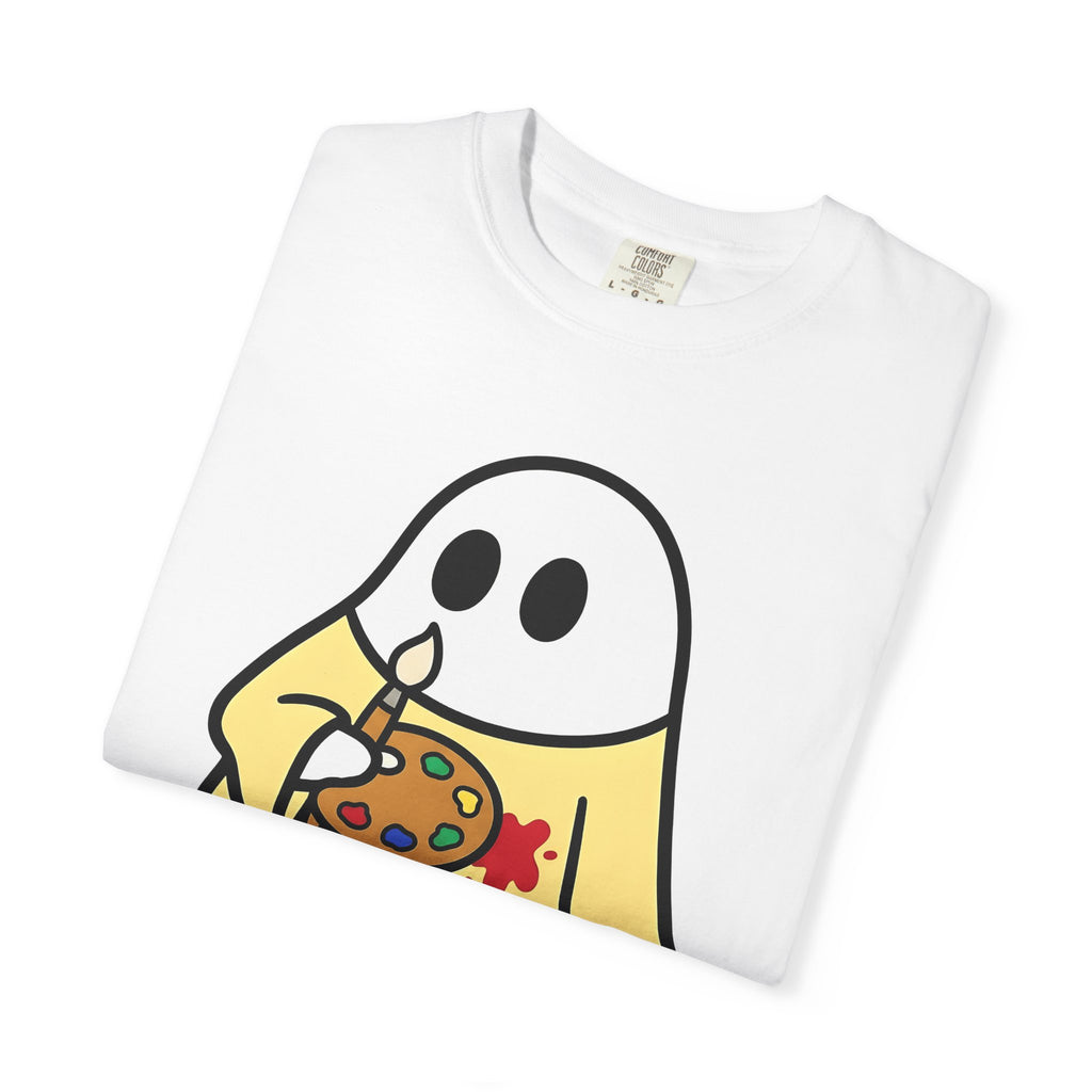 Apparition Artist Shirt Teacher Autumn Gift Women Playful Tee Ghost Artist T-Shirt Educator Enthusiast Whimsical Tshirt Fall Illustration