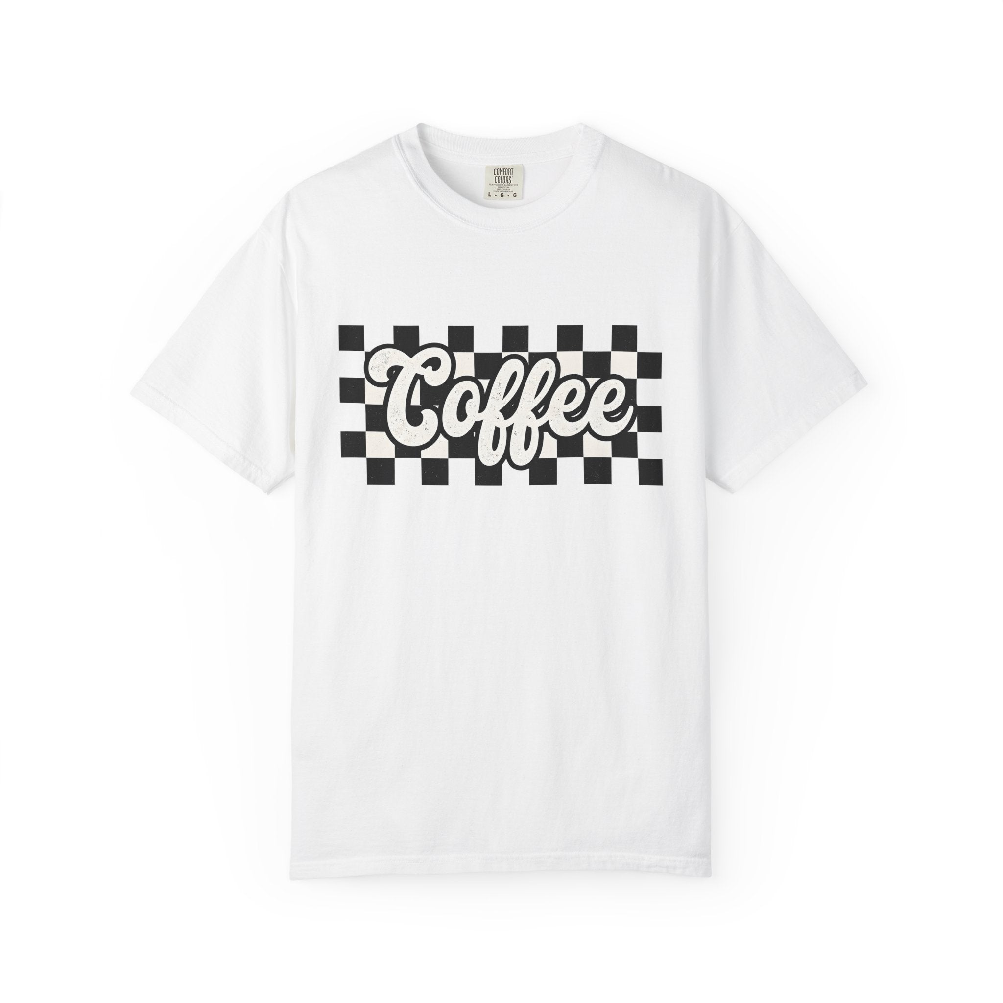 Coffee Text Shirt Mom Coffee Gift Women Retro Tee Java T-Shirt Mother Fan Vintage Tee Retro Tshirt Coffee Graphic Vintage Checkerboard