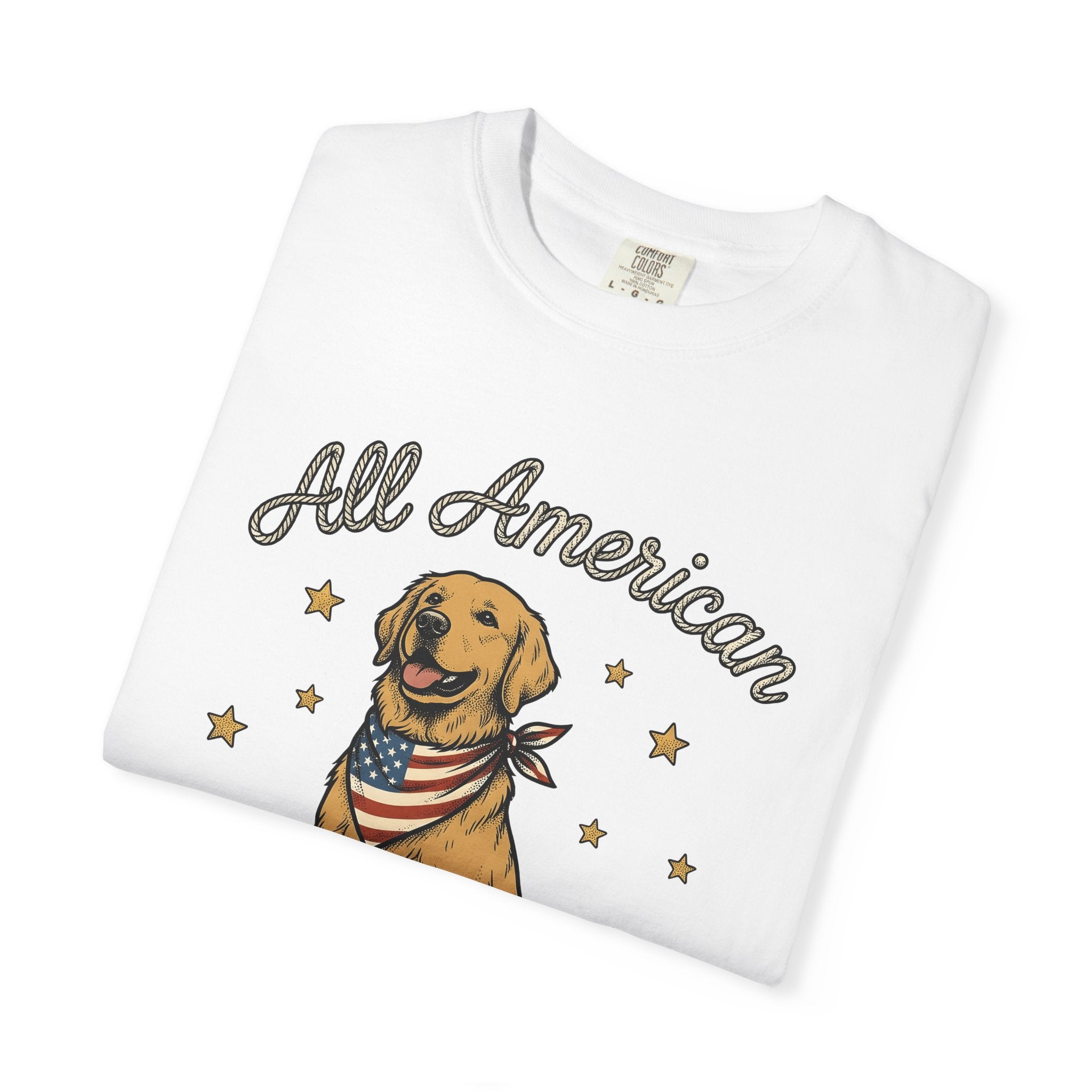 Retriever Dog Shirt America Independence Gift Women Classic Tee Dog T-Shirt American Fan Vintage Tshirt Liberty Graphic Ink Baseball Glove