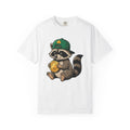 Raccoon Coin Shirt St Patrick's Day Animal Gift Women Cartoon Tee Coin Purse T-Shirt St Patricks Fan Cartoonish Tshirt Wildlife Graphic