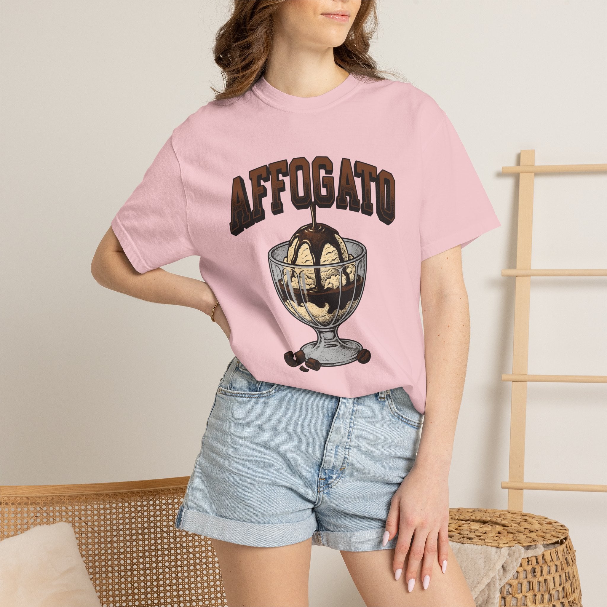 Affogato Treat Shirt Desserts Food Gift Women Retro Tee Gelato T-Shirt Sweets Fan Vintage Tshirt Cuisine Graphic Sketch Coffee Beans Tshirt