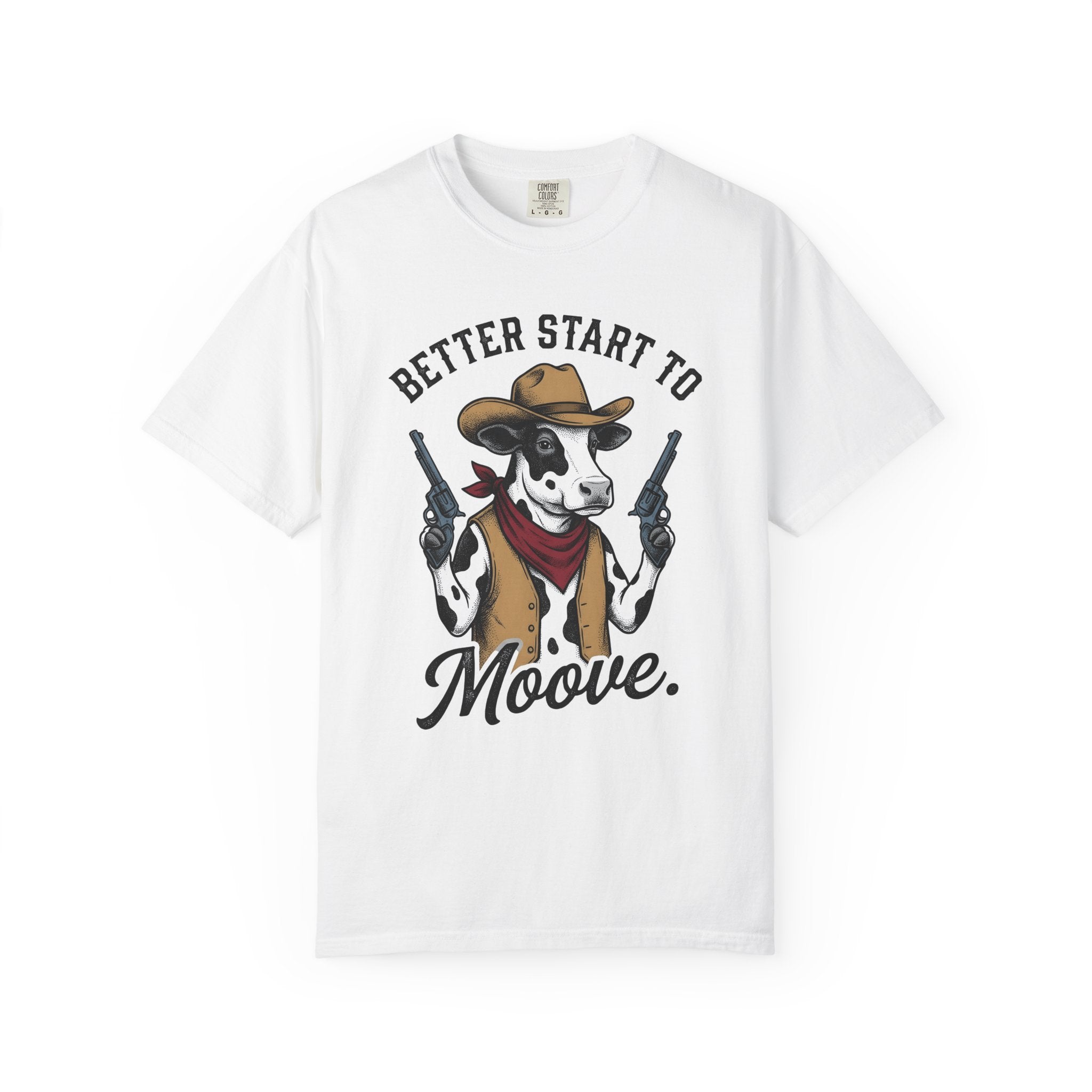 Cowboy Cow Shirt Cow Western Gift Women Vintage Tee Cowboy T-Shirt Cowboy Fan Retro Tshirt Rodeo Graphic Hand Drawn Pistols Tshirt