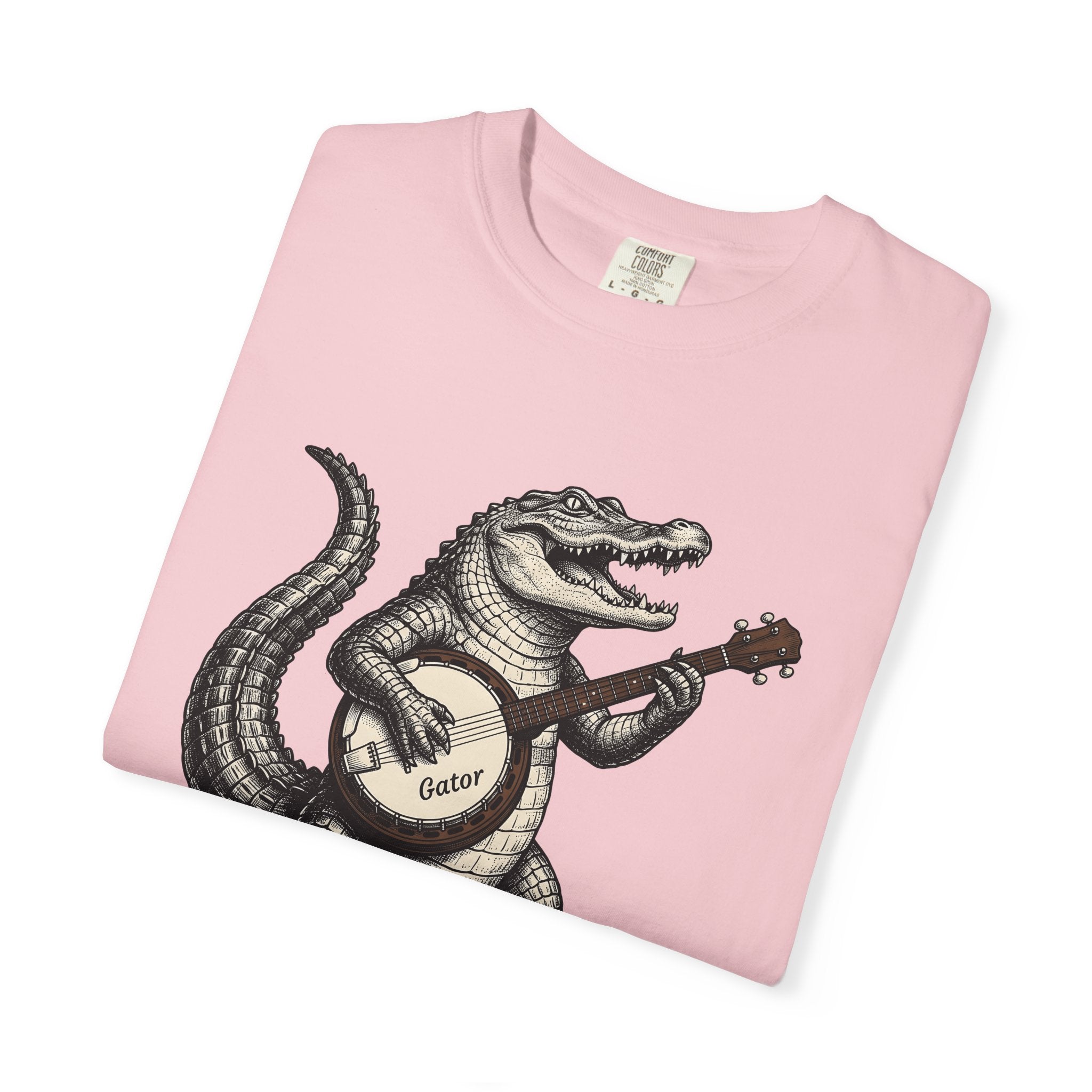 Caiman String Instrument Shirt Animals Composer Gift Women Rustic Tee Lute T-Shirt Wildlife Enthusiast Vintage Tshirt Maestro Graphic Doodle