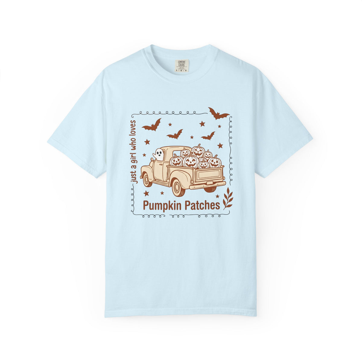 Vintage Truck Pumpkins Shirt Halloween Fall Gift Women Doodle Tee Pumpkins T-Shirt Halloween Fan Gourd Graphic Autumn Design Retro Ghost