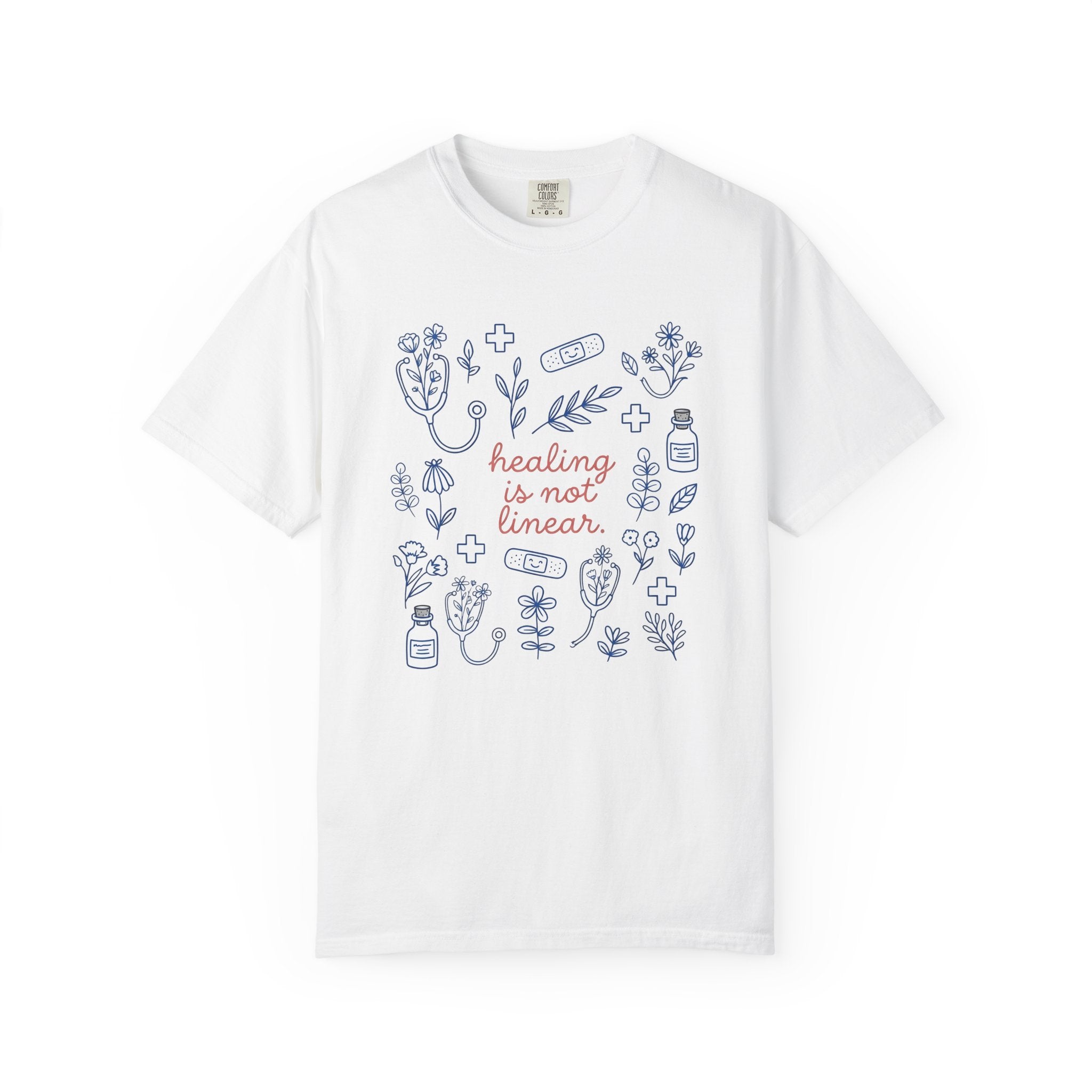 Stethoscope Flowers Shirt Nurses Fitness Gift Women Line Art Tee Stethoscope T-Shirt Nurse Enthusiast Linework Tshirt Fitness Graphic Modern