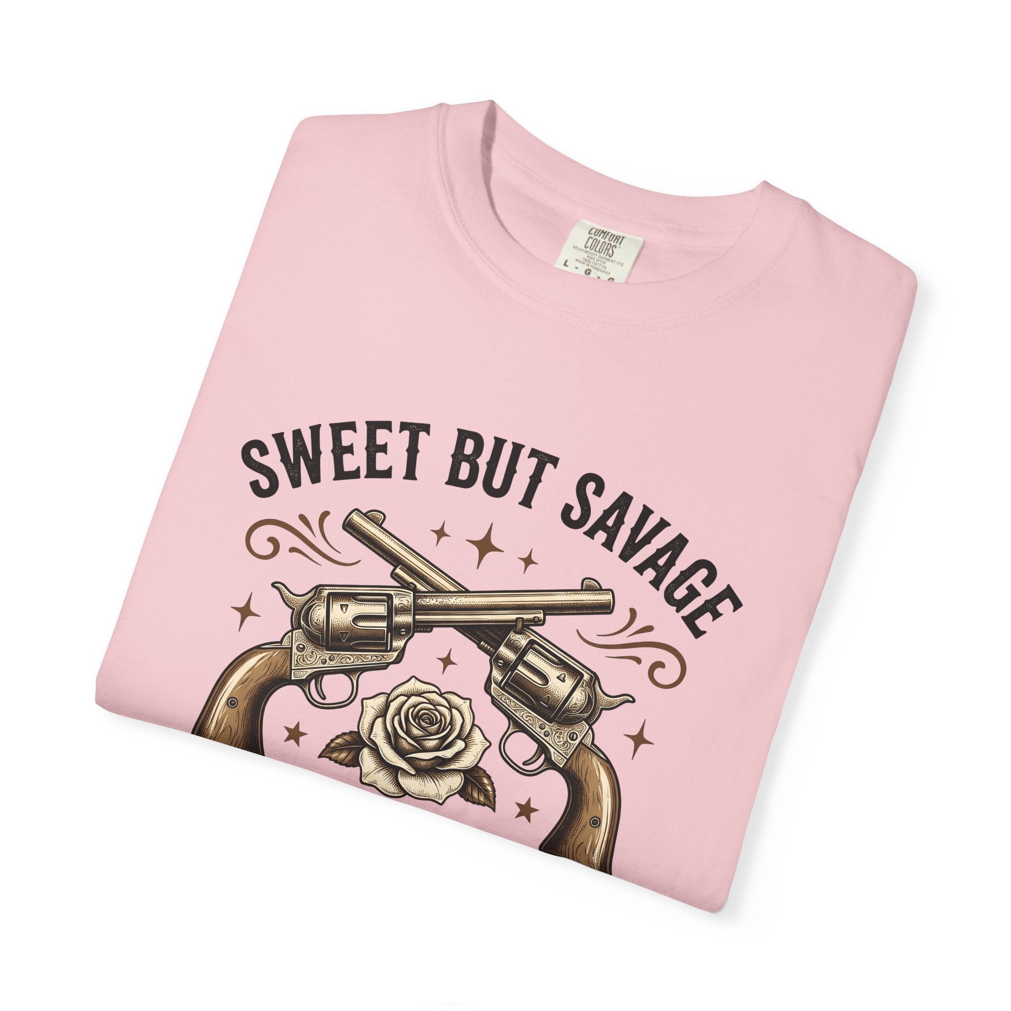 Crossed Revolvers Shirt Cowgirl Floral Gift Women Vintage Tee Pistols T-Shirt Cowboy Fan Retro Tshirt Floral Graphic Western Rose Tshirt