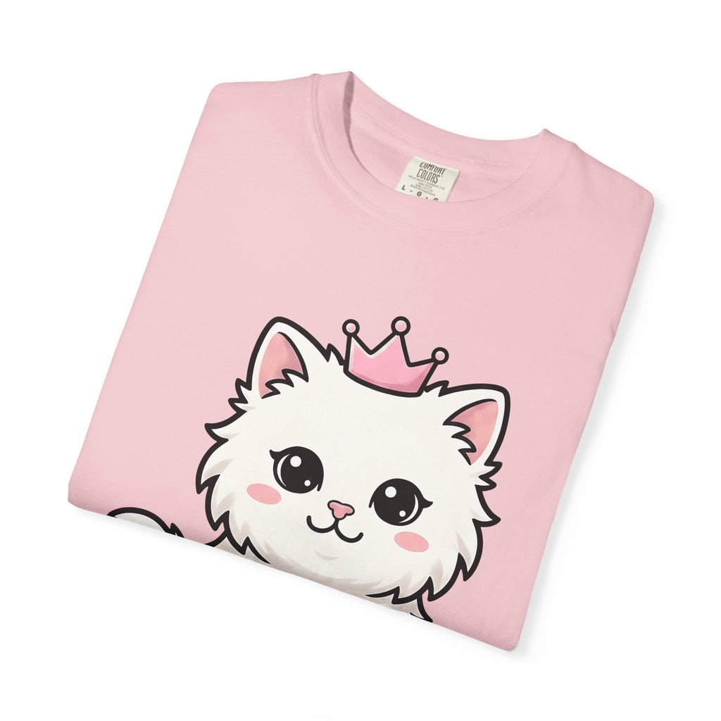 White Kitten Shirt Cat Pet Gift Women Cute Tee Kitten T-Shirt Cat Fan Kitty Tshirt Pet Graphic Comic Tiara Tshirt