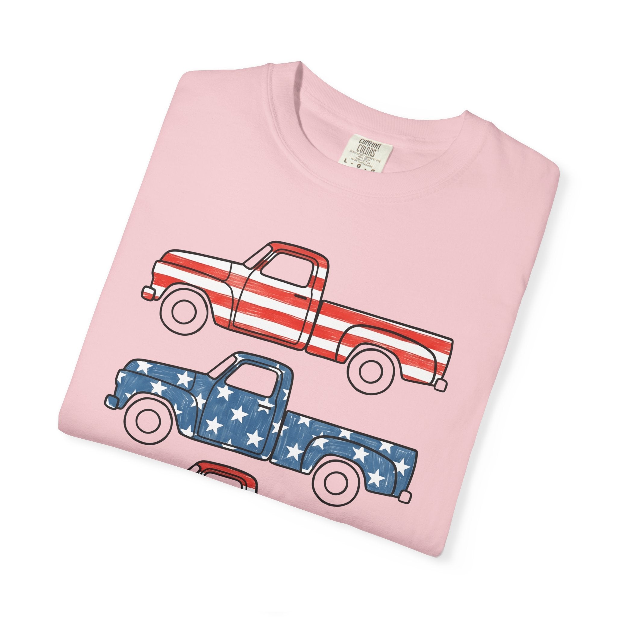 Retro Truck Shirt 4th Of July Automobile Gift Women Vintage Patriotic Tee Lorry T-Shirt Independence Day Enthusiast Classic Tshirt Car