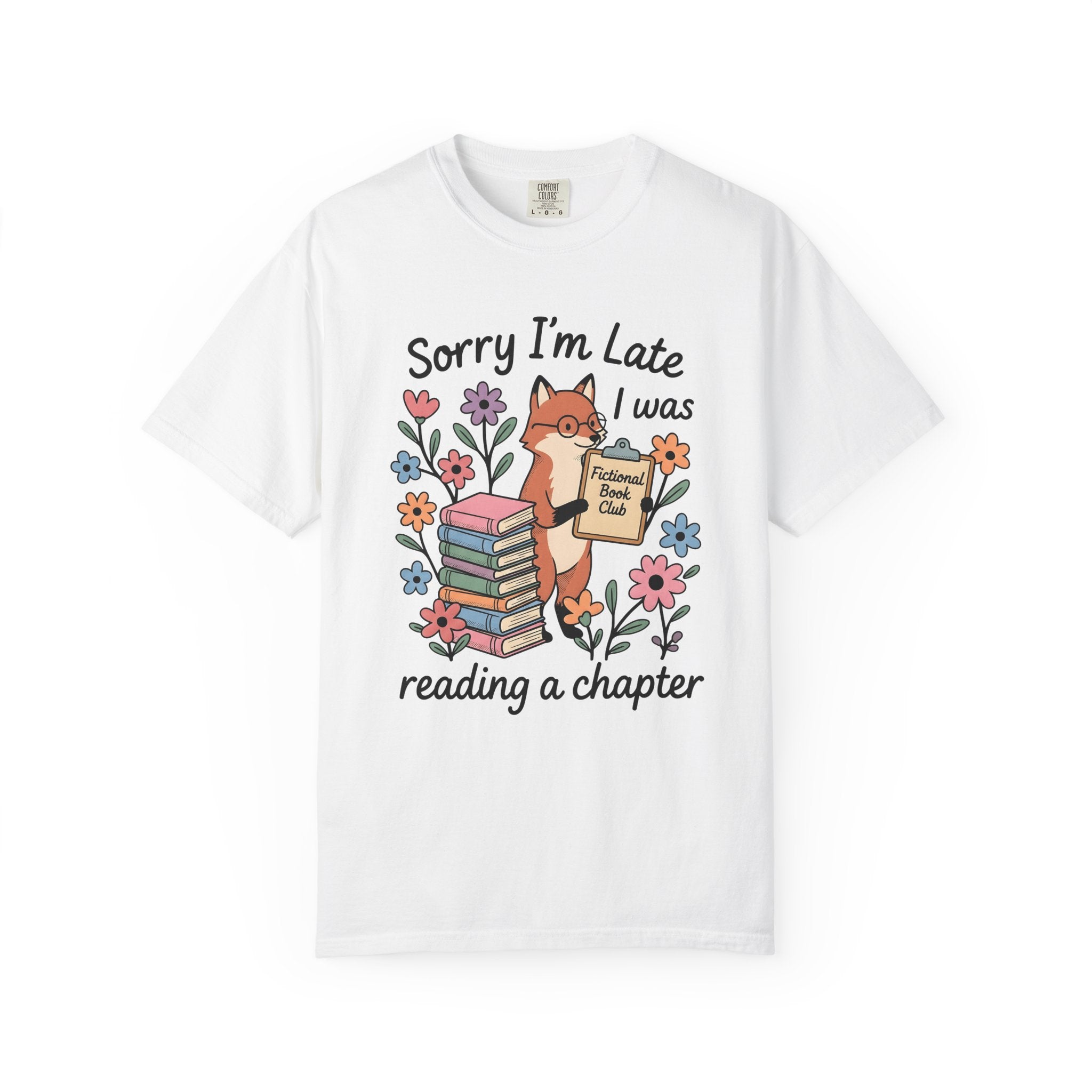 Fox Tales Shirt Mom Library Gift Women Cartoon Tee Fable T-Shirt Motherhood Fan Illustrated Tshirt Book Graphic Line Art Garden Flowers