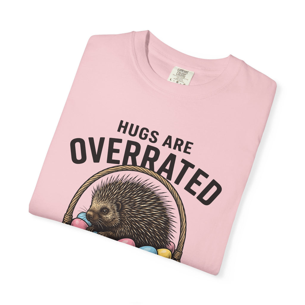 Porcupine Basket Shirt Easter Animal Gift Women Vintage Tee Wickerwork T-Shirt Easter Fan Retro Tshirt Wildlife Graphic Hand Drawn Easter